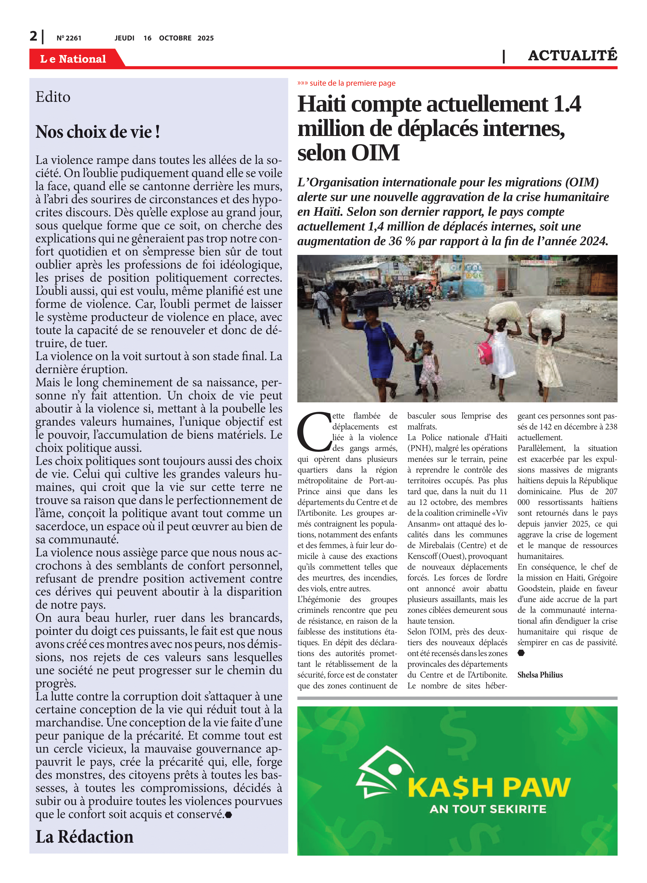 Page 2 de l'édition 2261