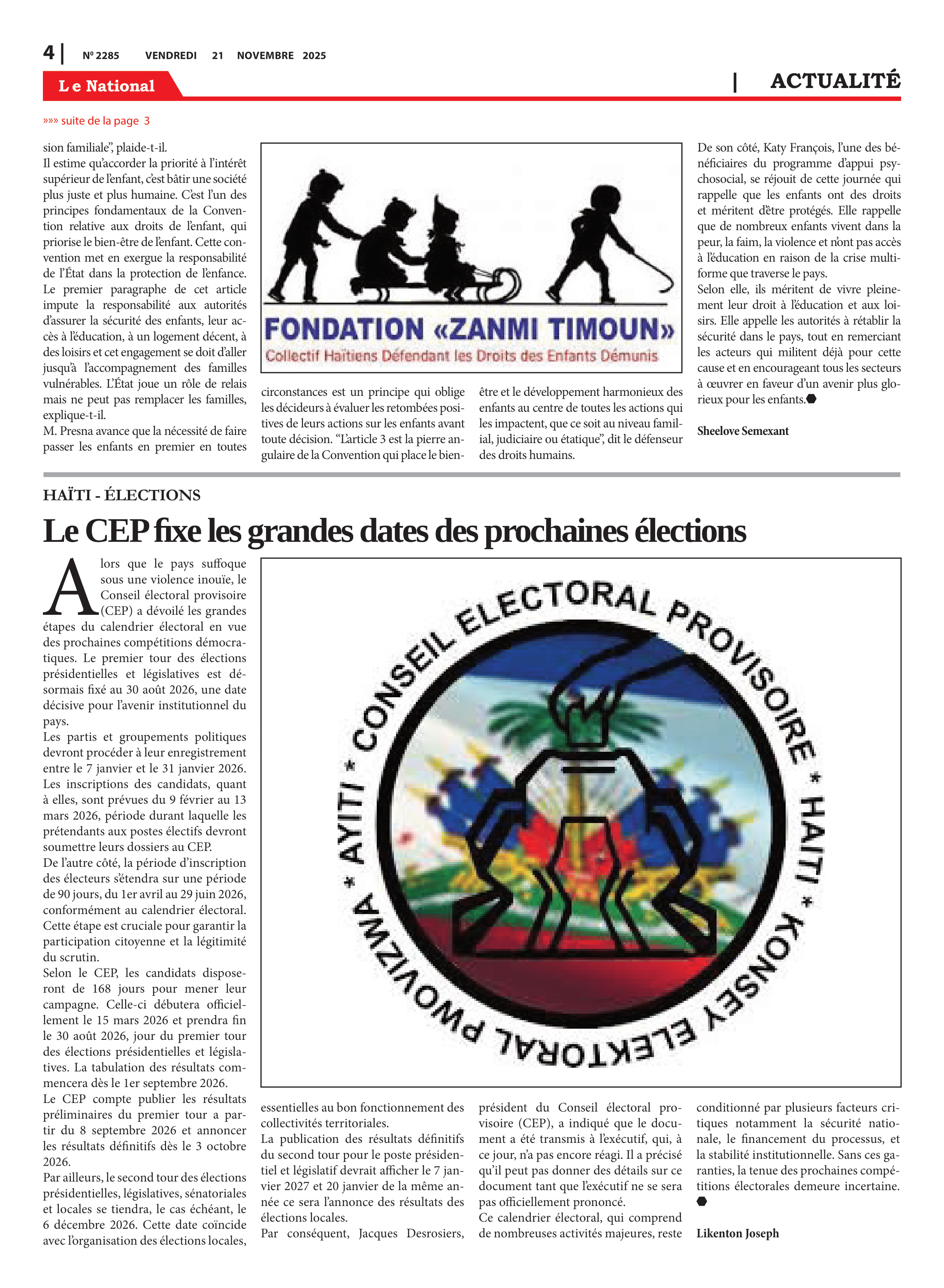 Page 4 de l'édition 2285