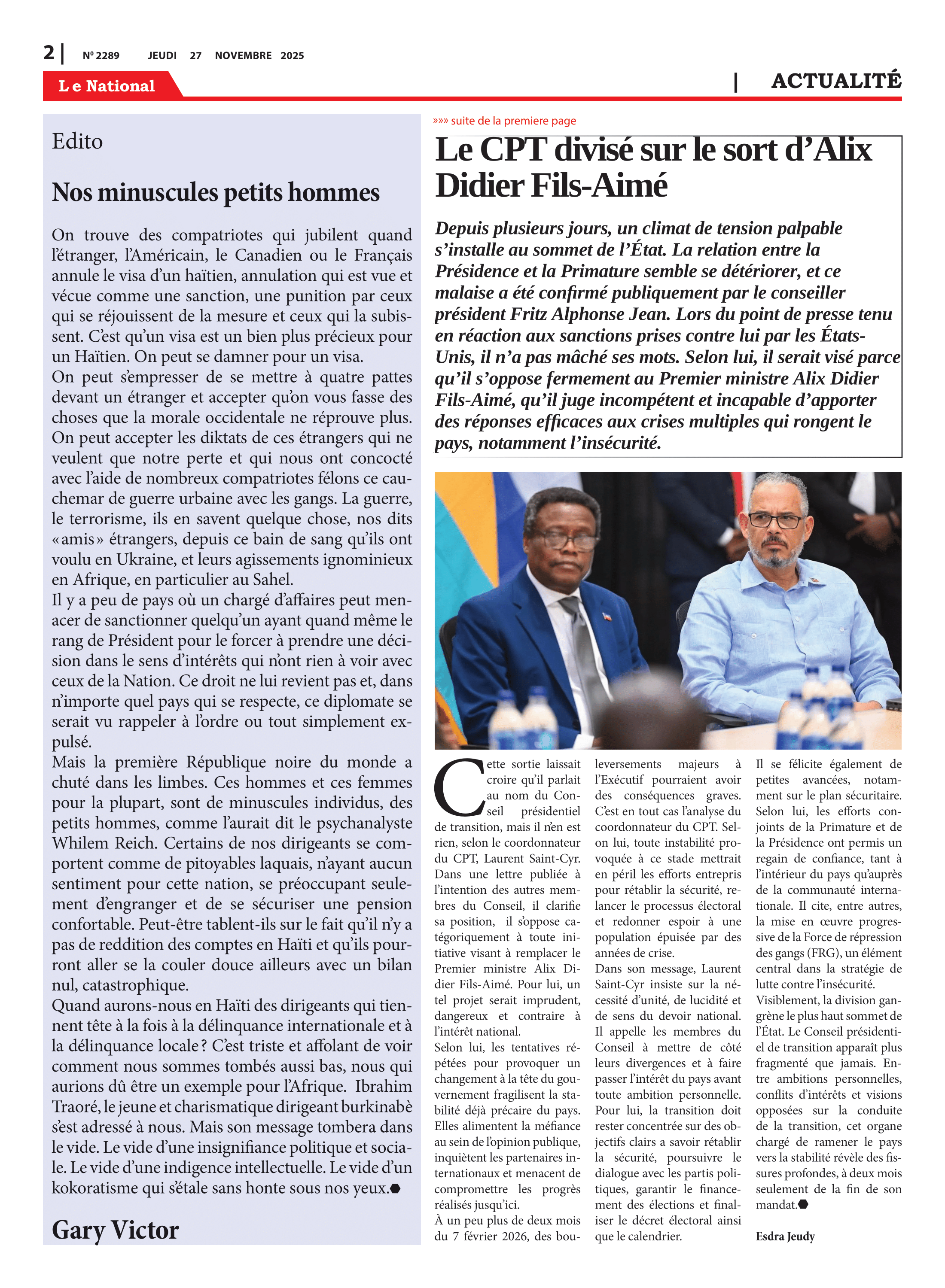Page 2 de l'édition 2289