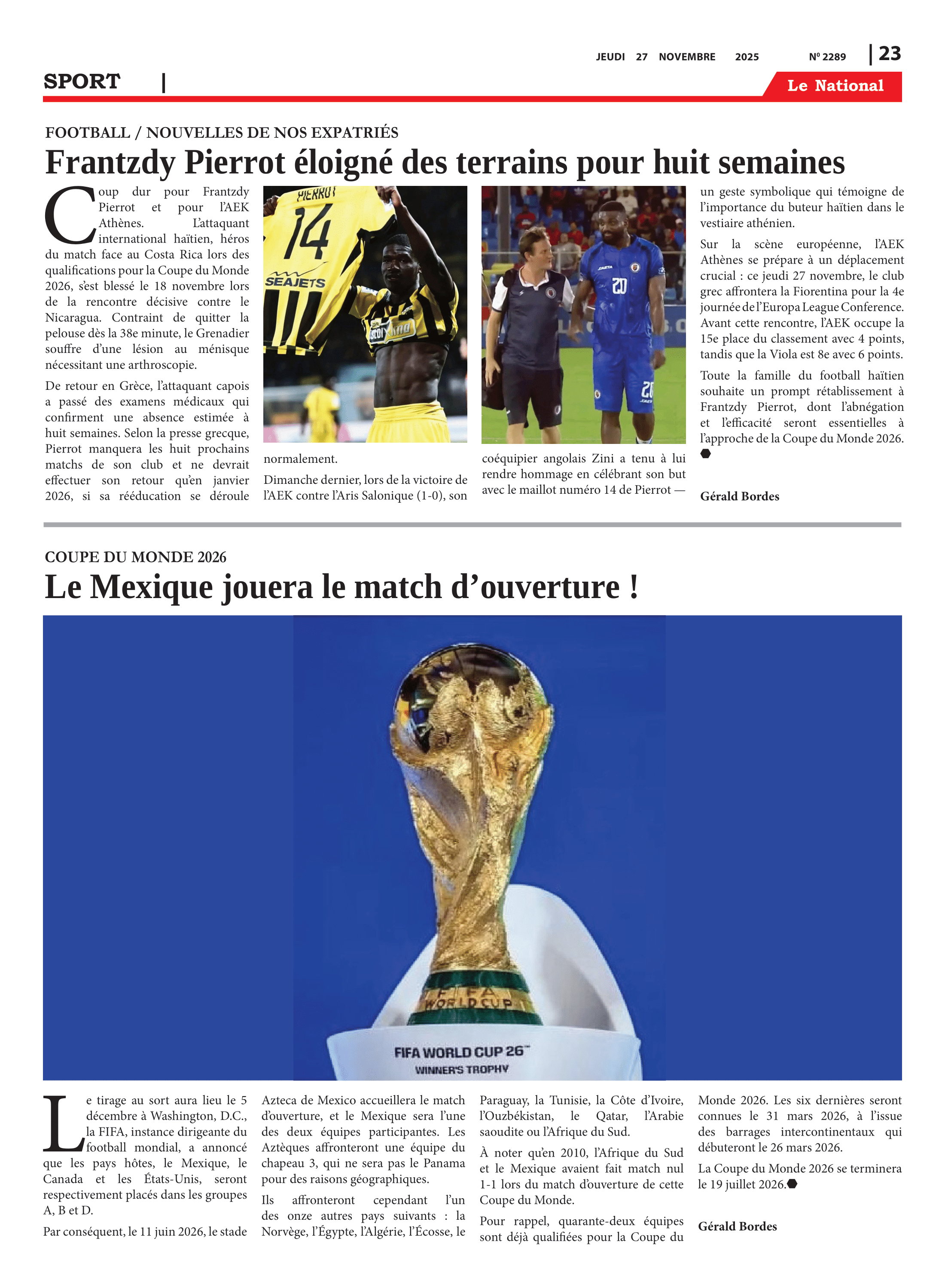 Page 23 de l'édition 2289