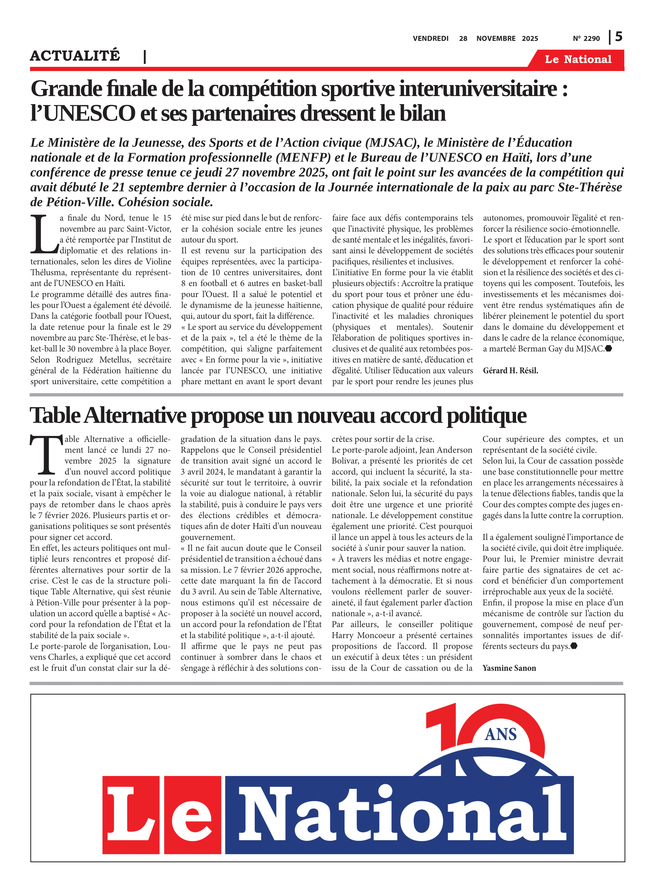 Page 5 de l'édition 2290