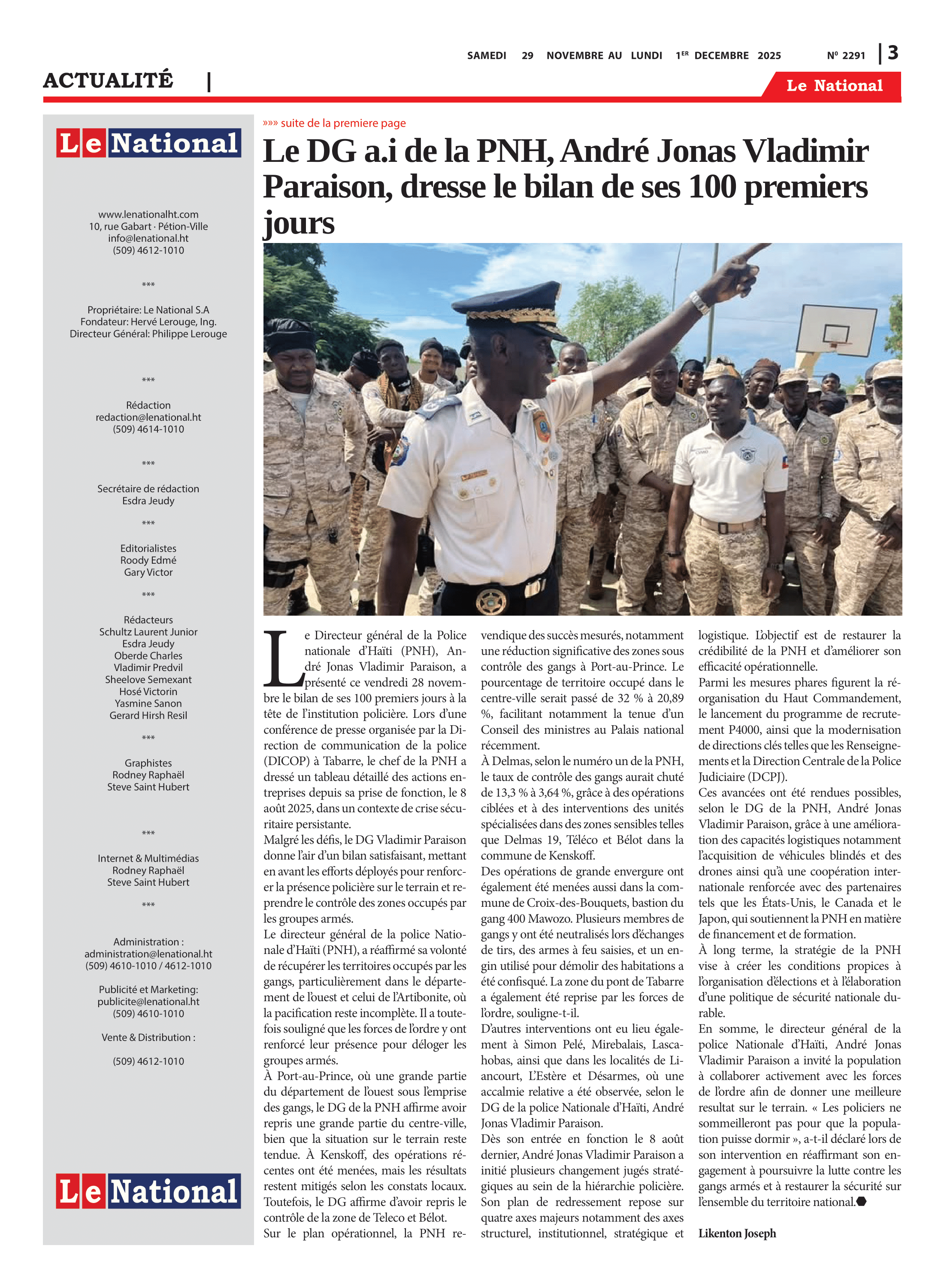 Page 3 de l'édition 2291