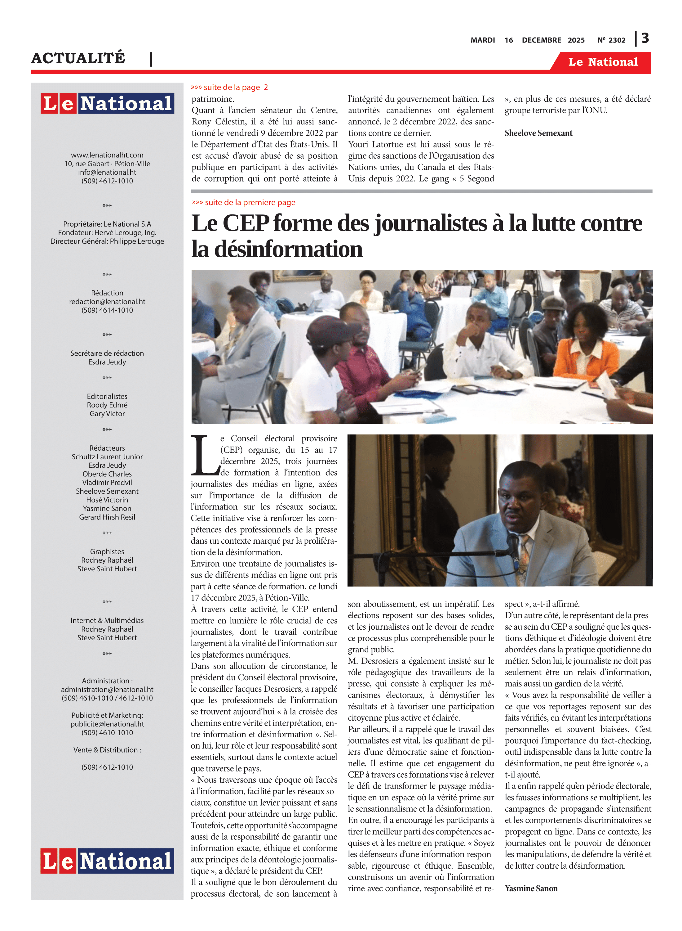 Page 3 de l'édition 2302