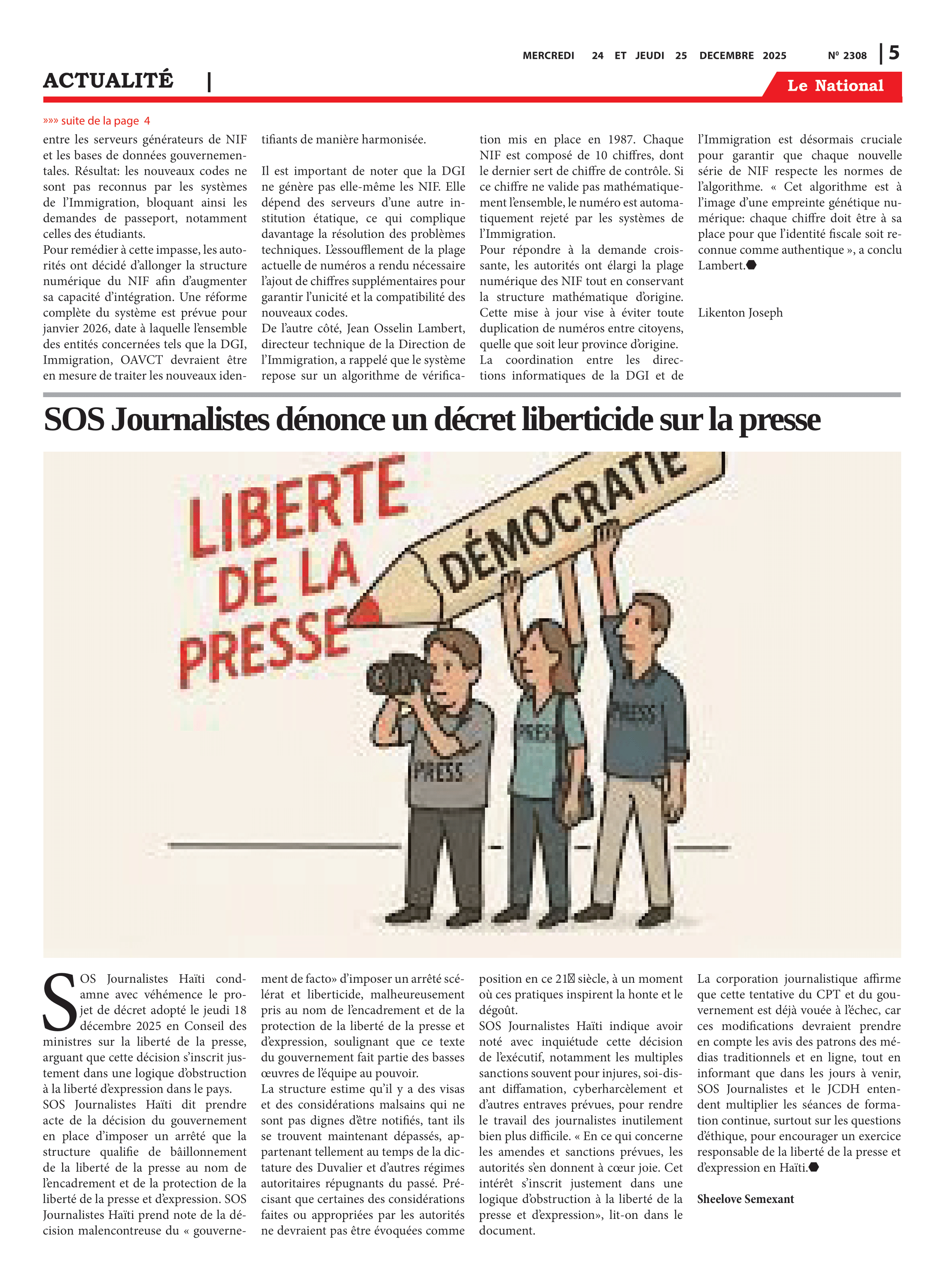 Page 5 de l'édition 2308