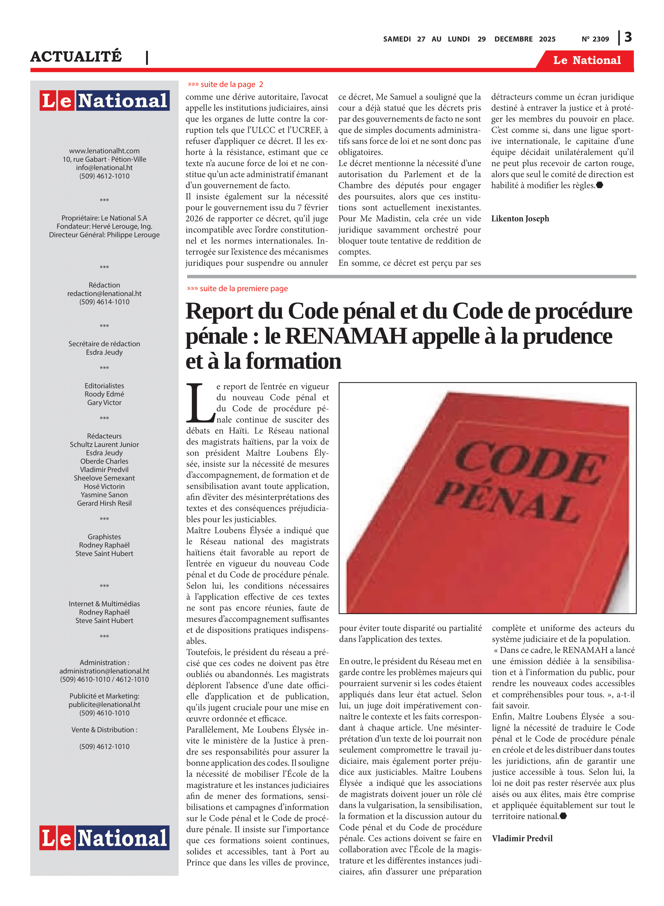 Page 3 de l'édition 2309
