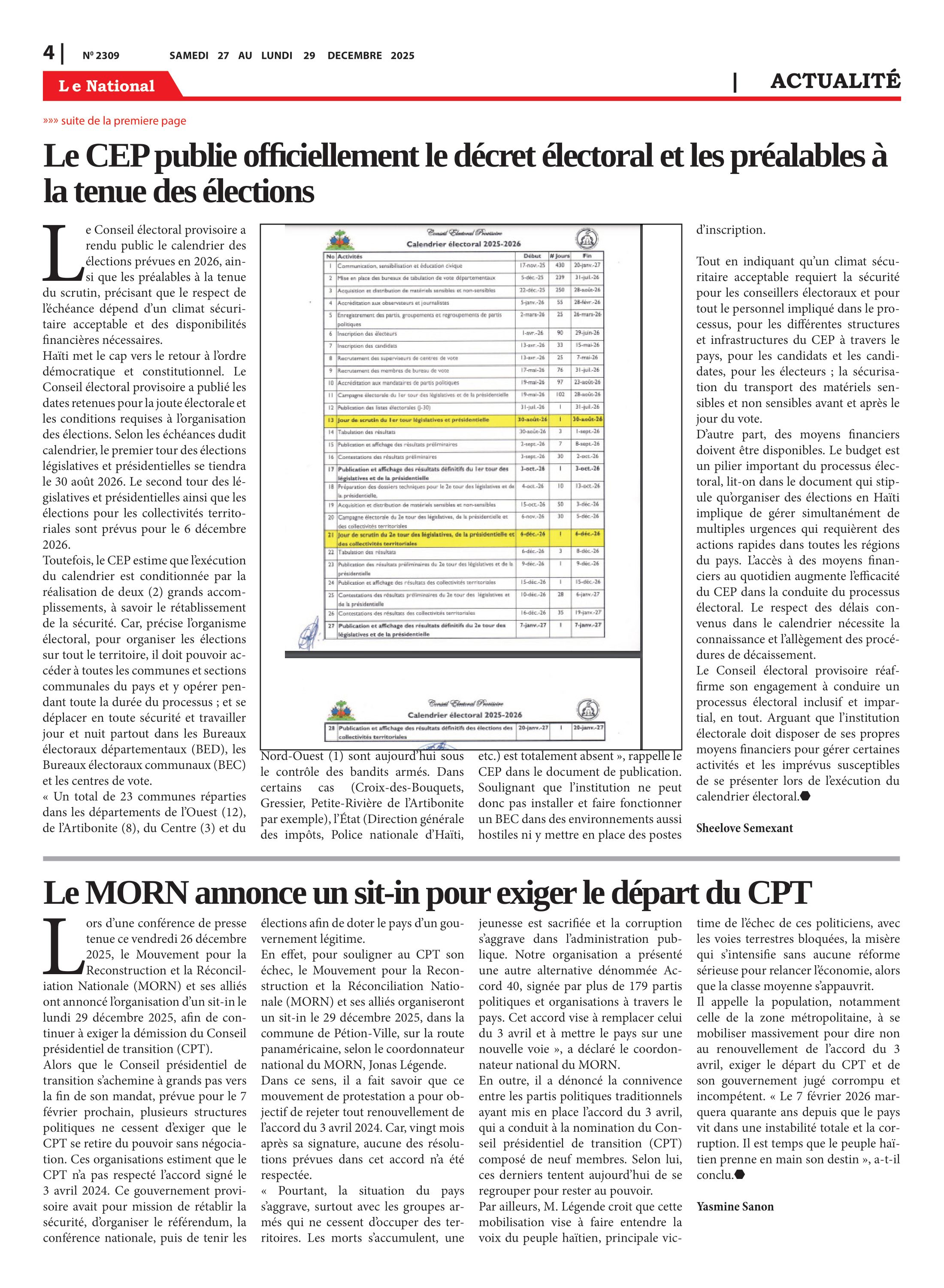 Page 4 de l'édition 2309