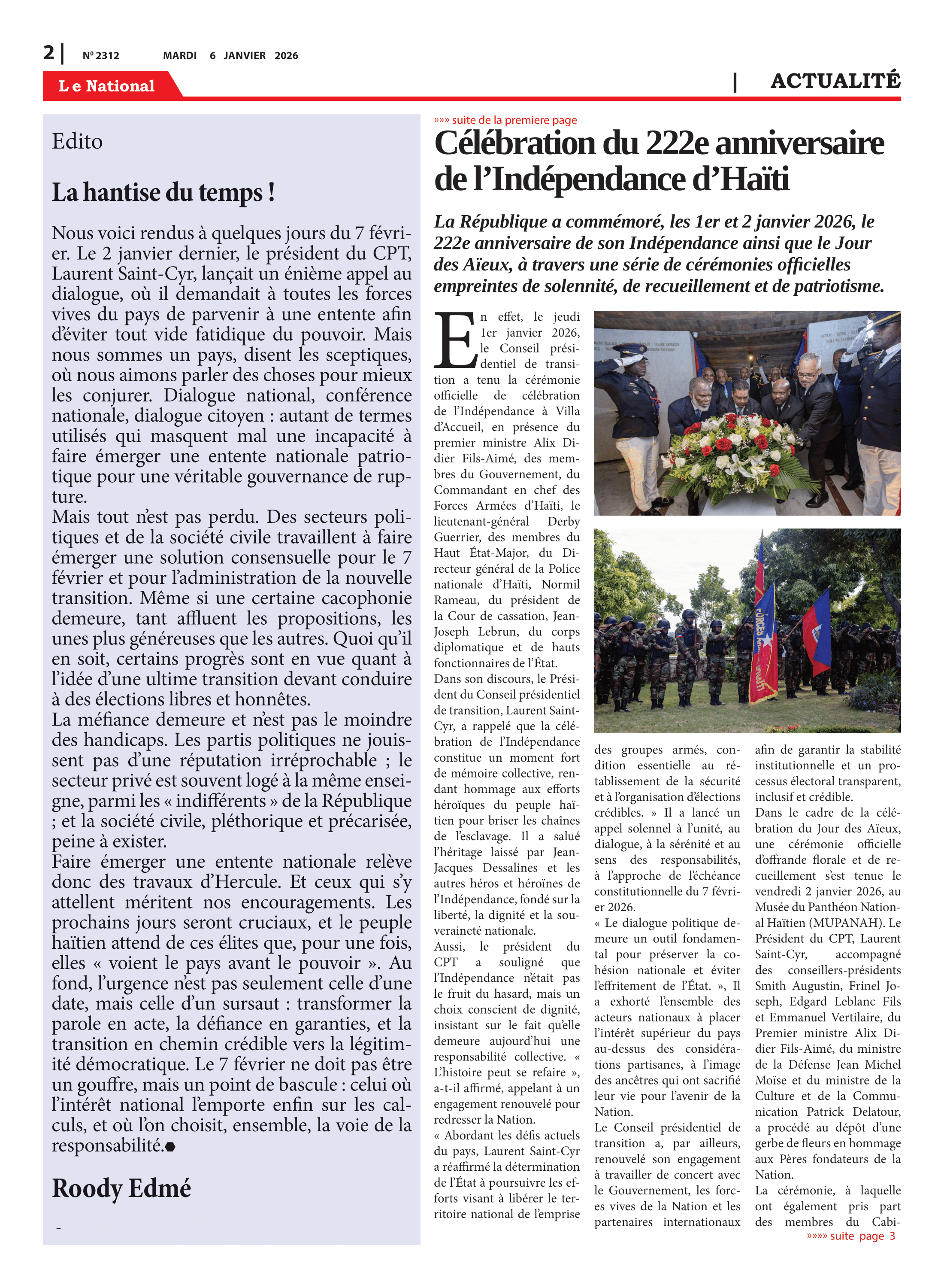 Page 2 de l'édition 2312