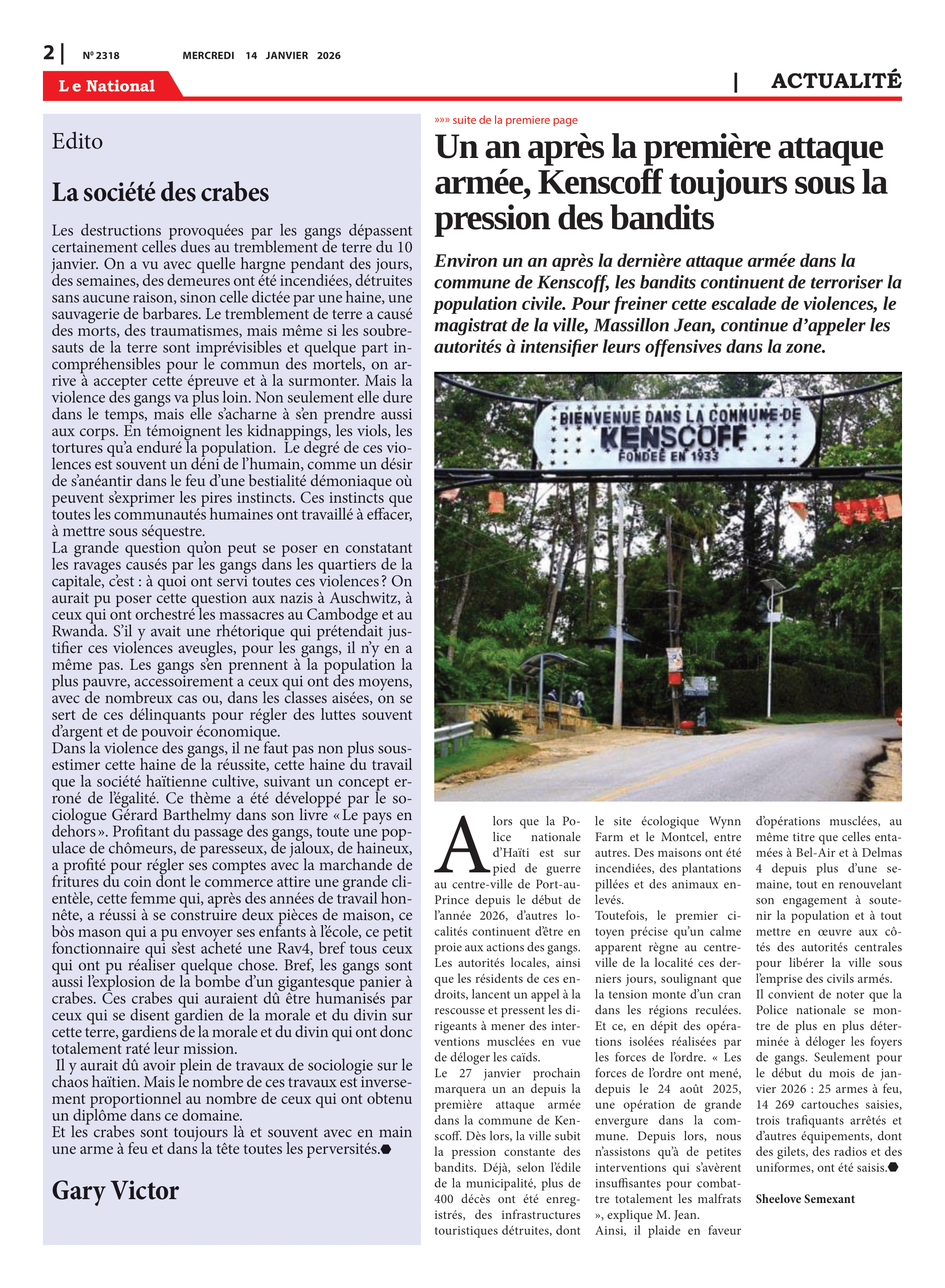 Page 2 de l'édition 2318