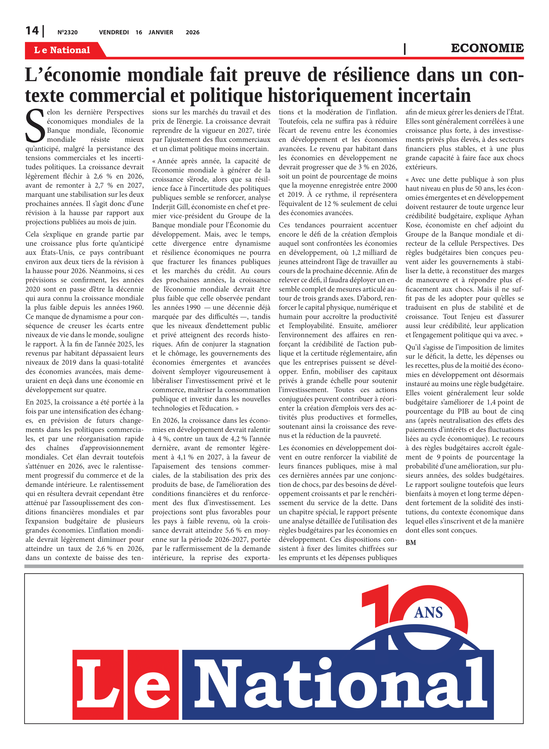 Page 14 de l'édition 2320