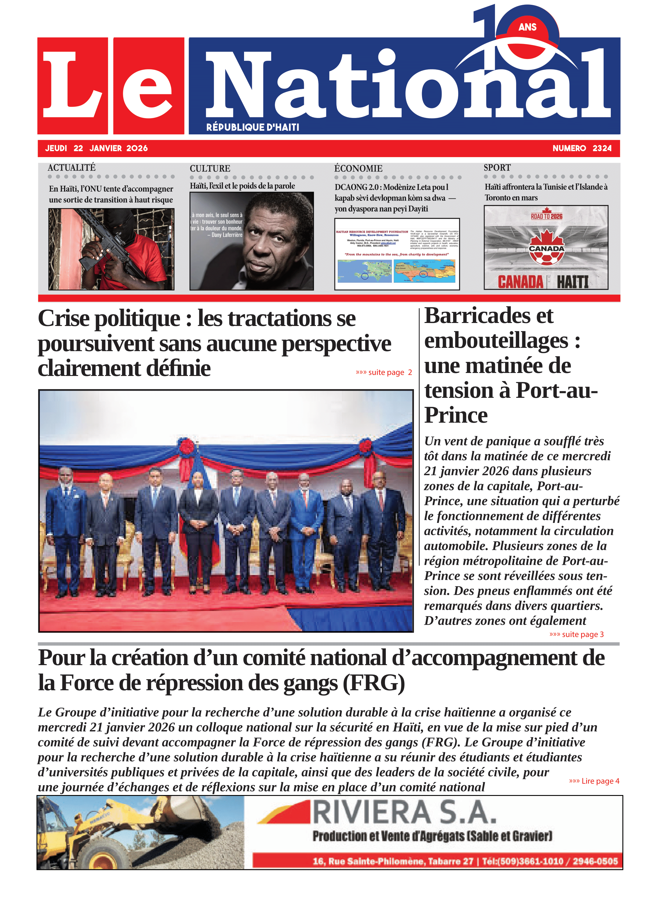 Page 1 de l'édition 2324