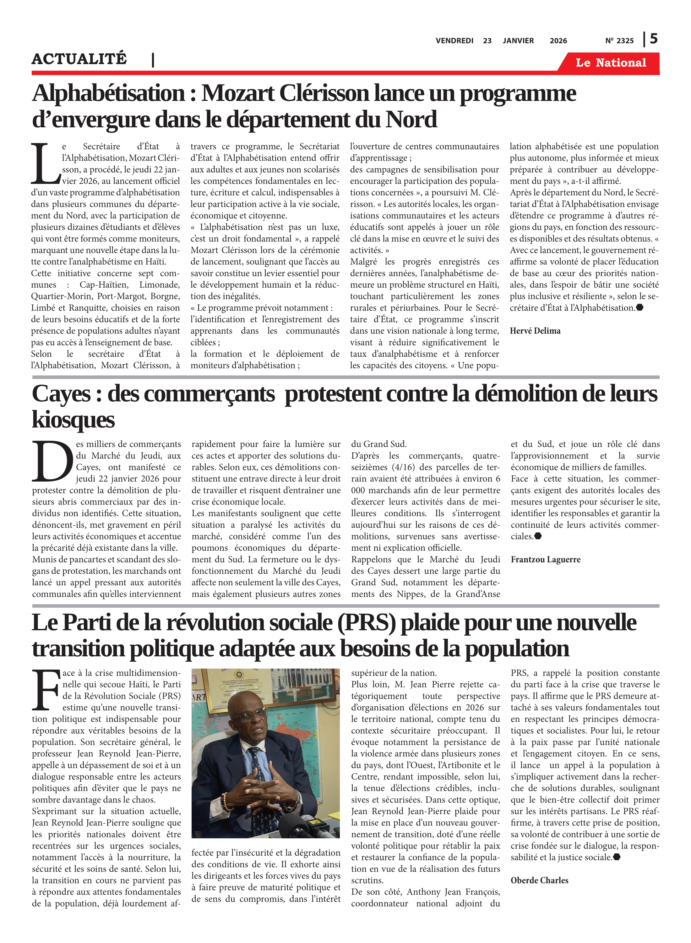 Page 5 de l'édition 2325