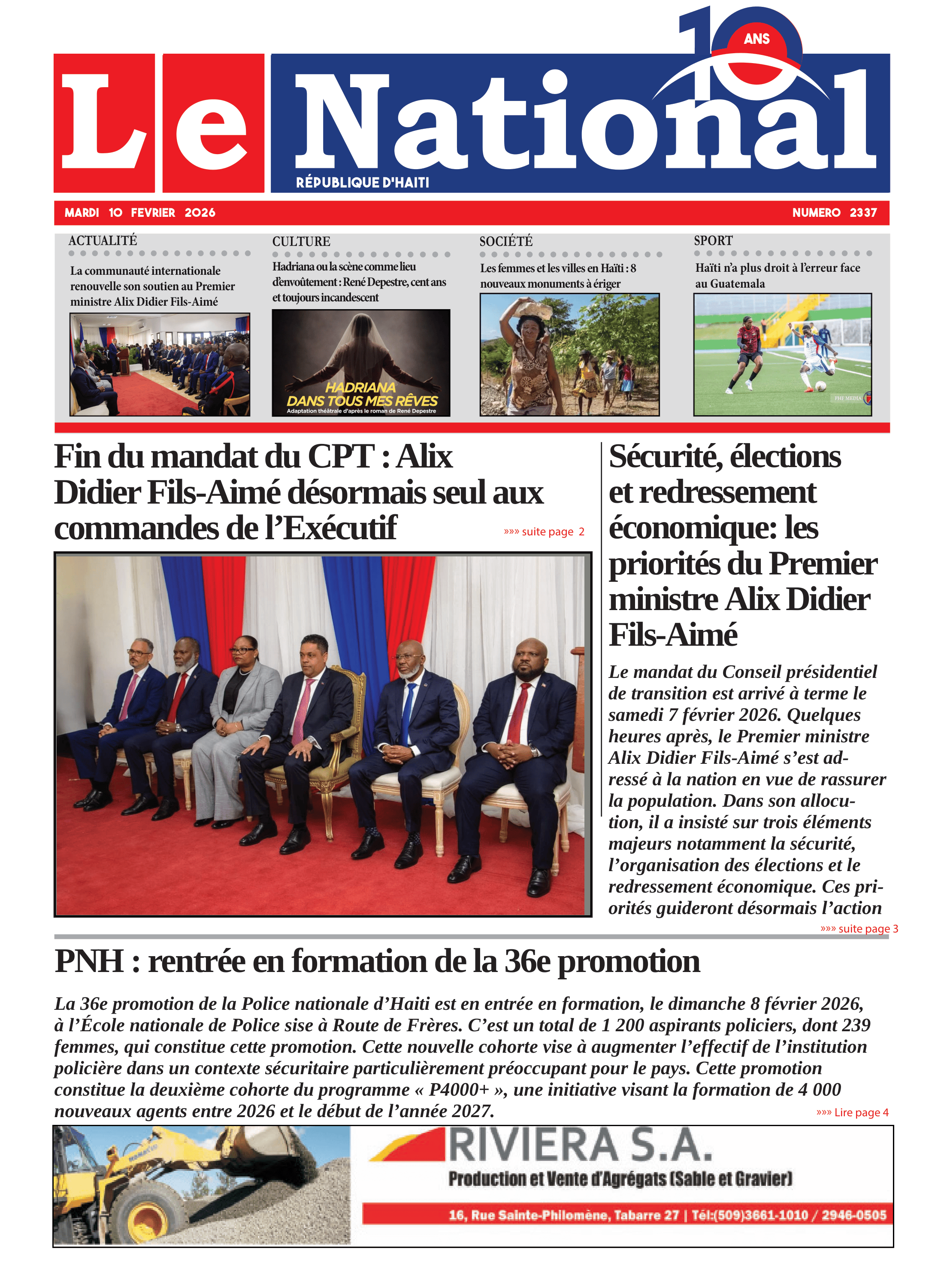 Page 1 de l'édition 2337