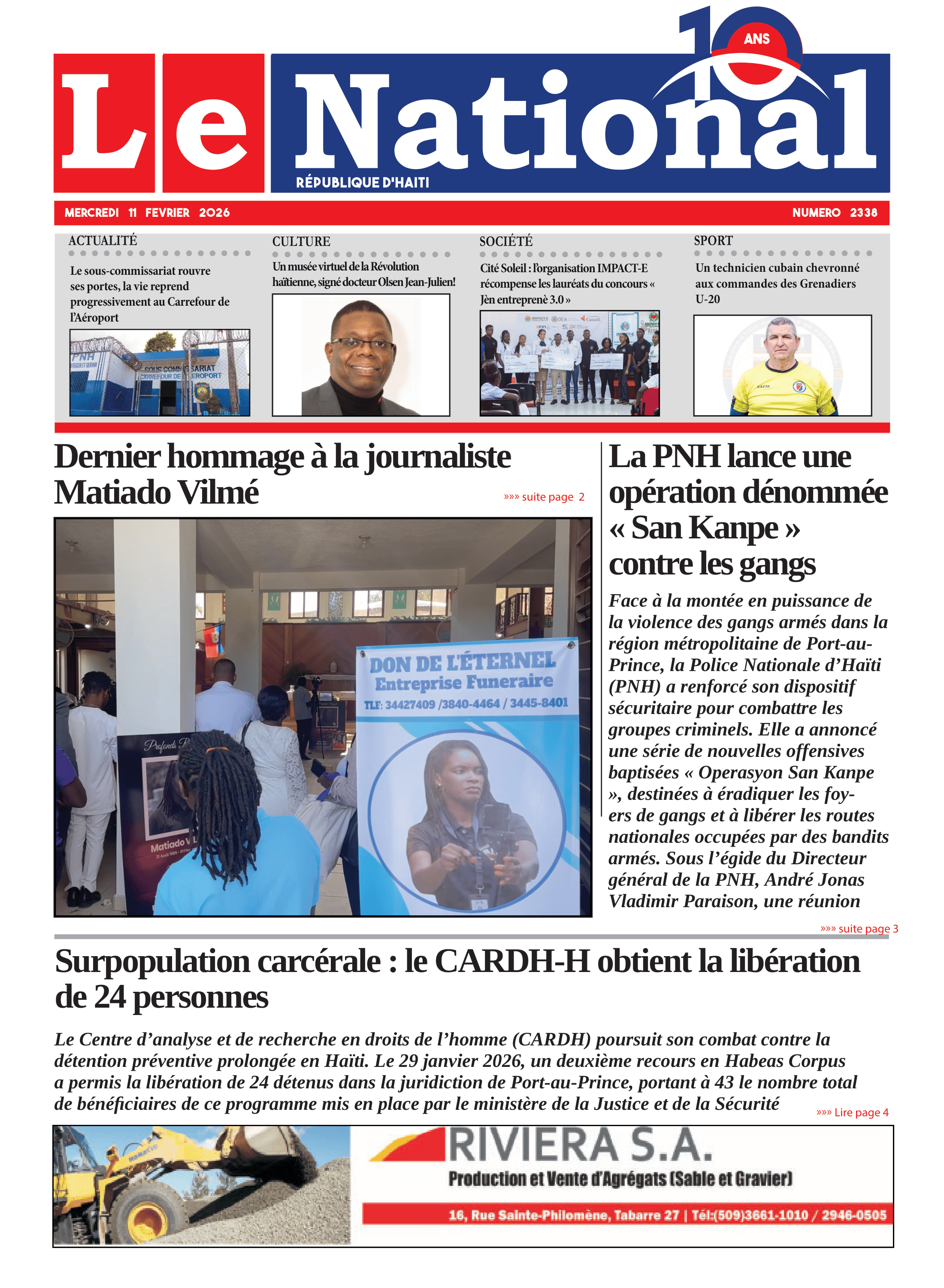 Page 1 de l'édition 2338