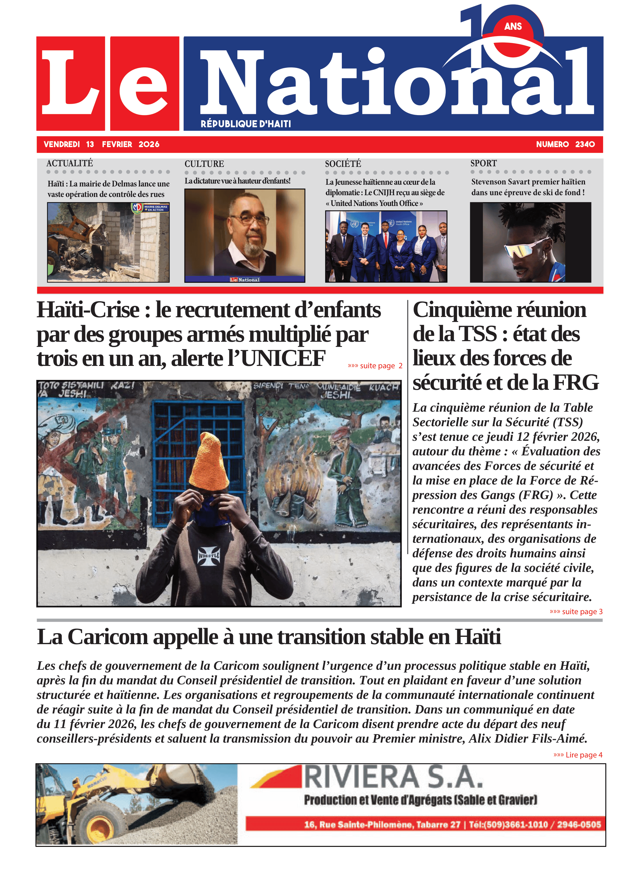 Page 1 de l'édition 2340