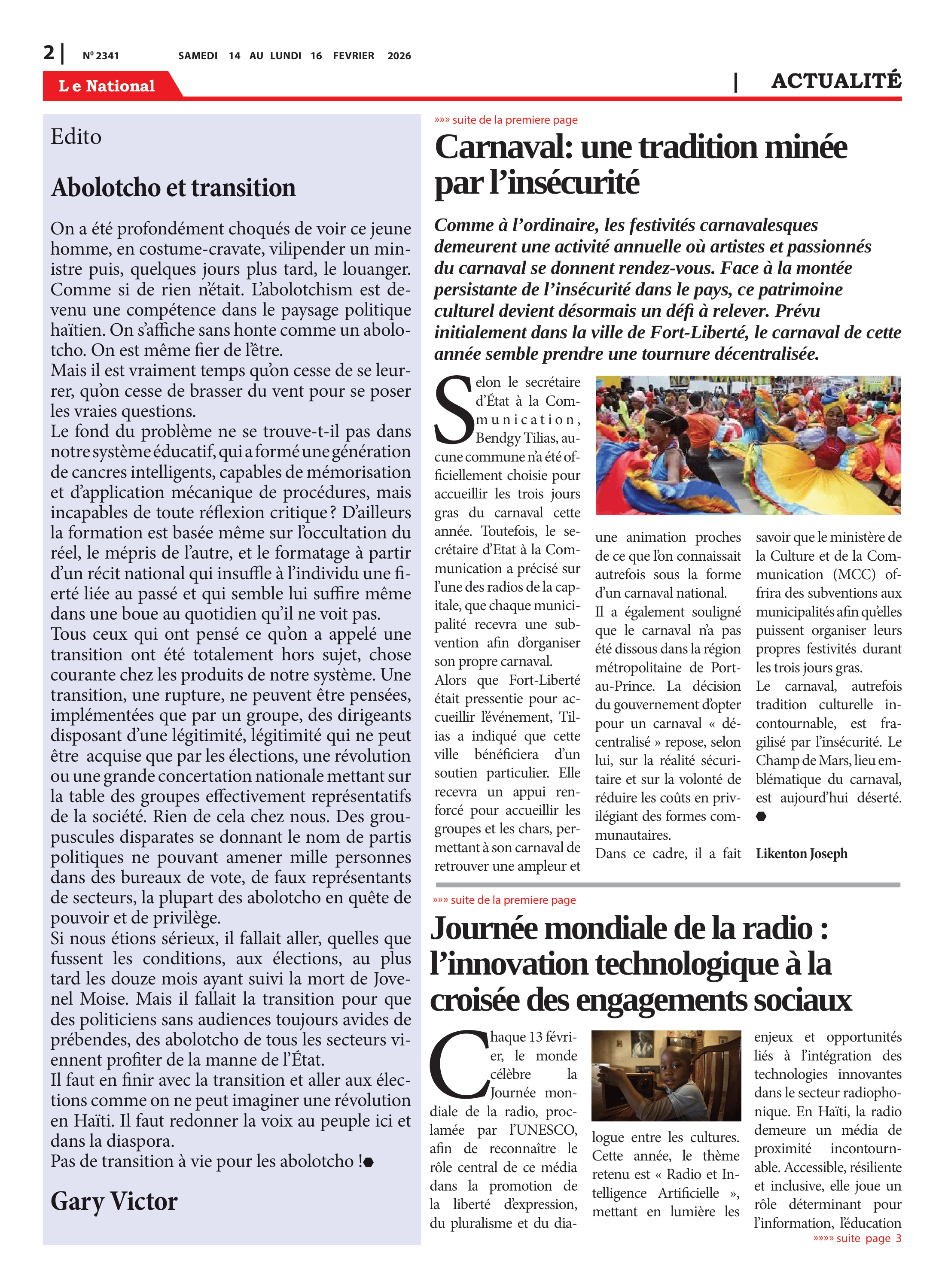 Page 2 de l'édition 2341
