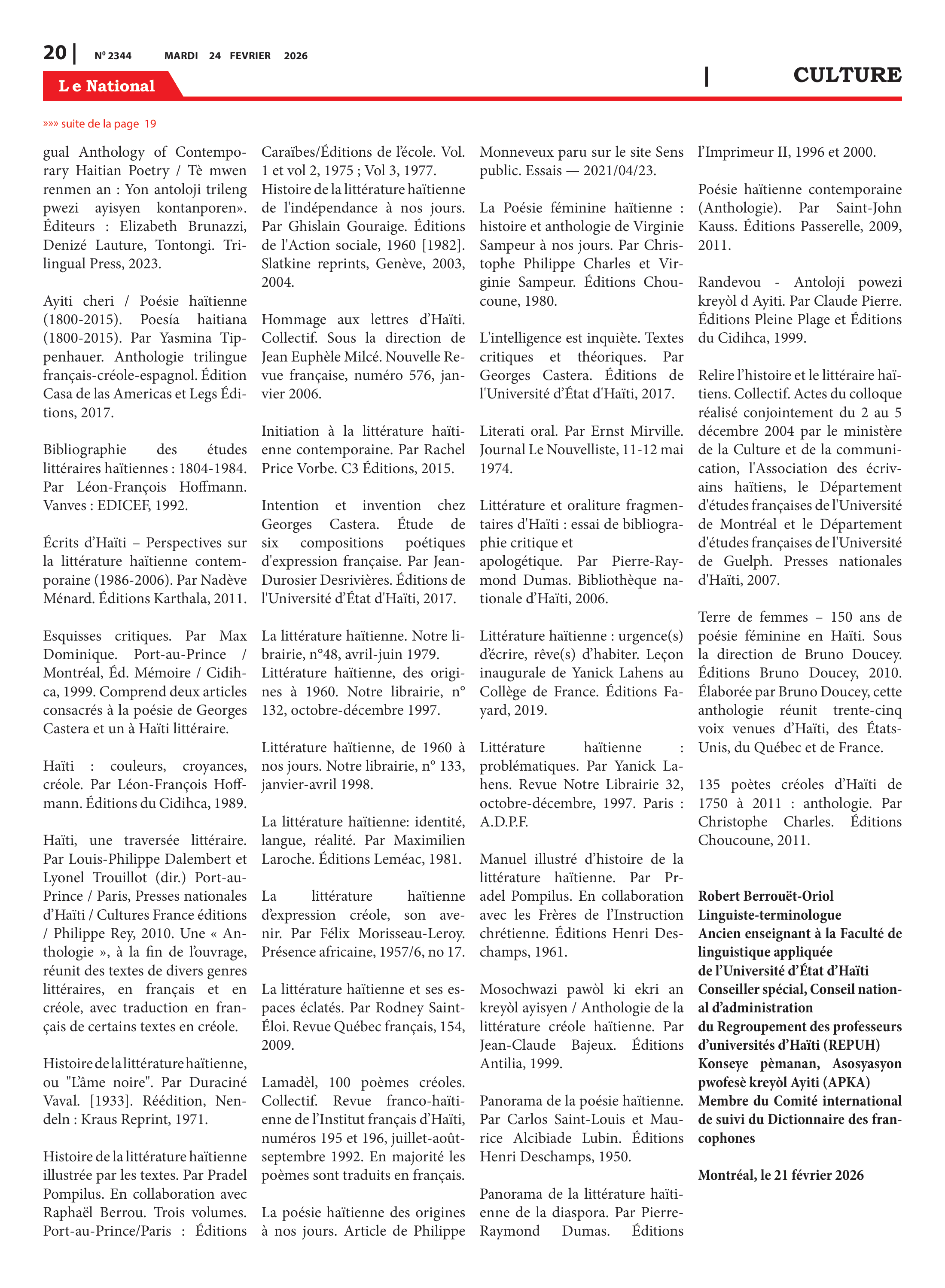 Page 20 de l'édition 2344