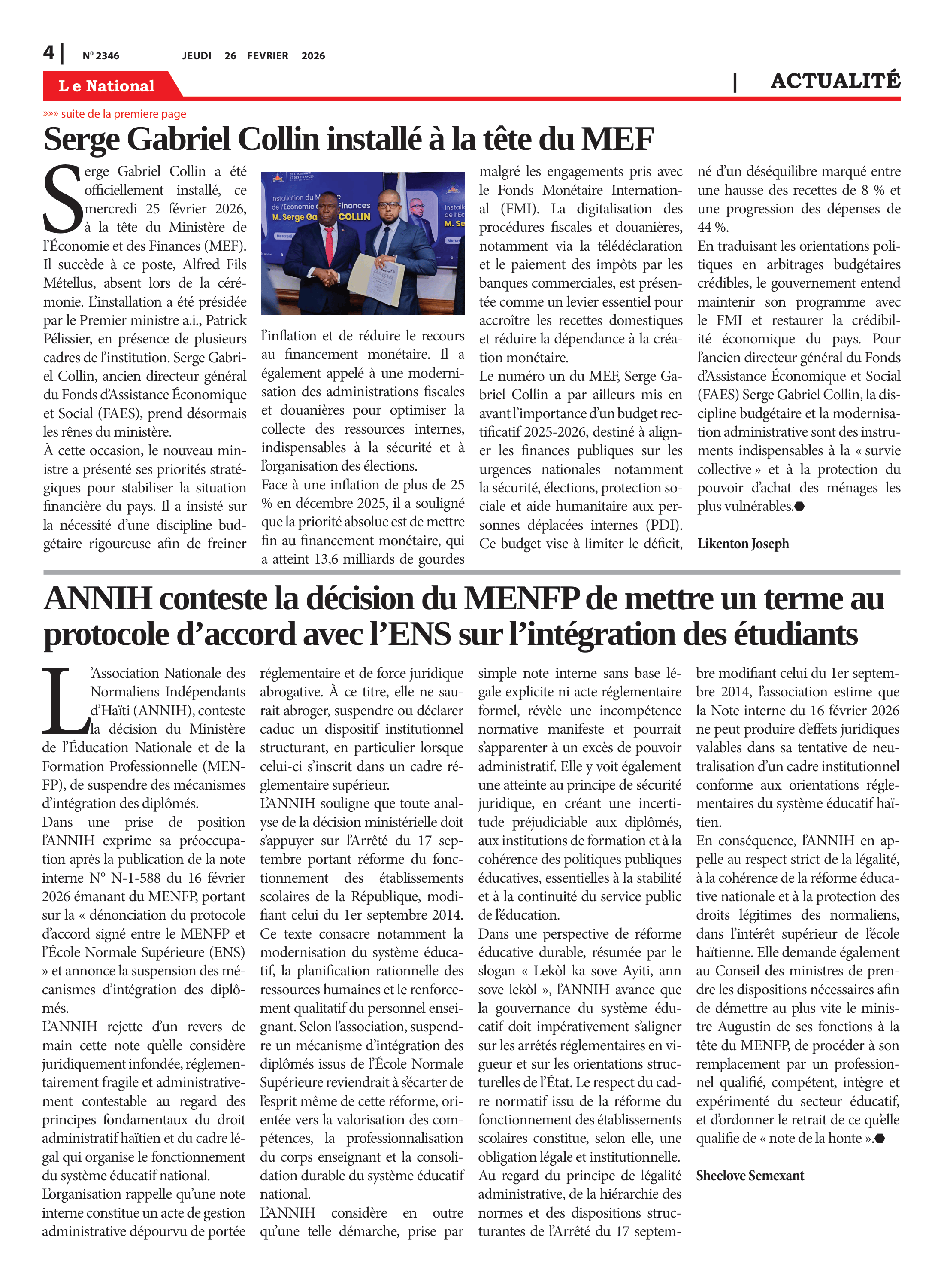 Page 4 de l'édition 2346
