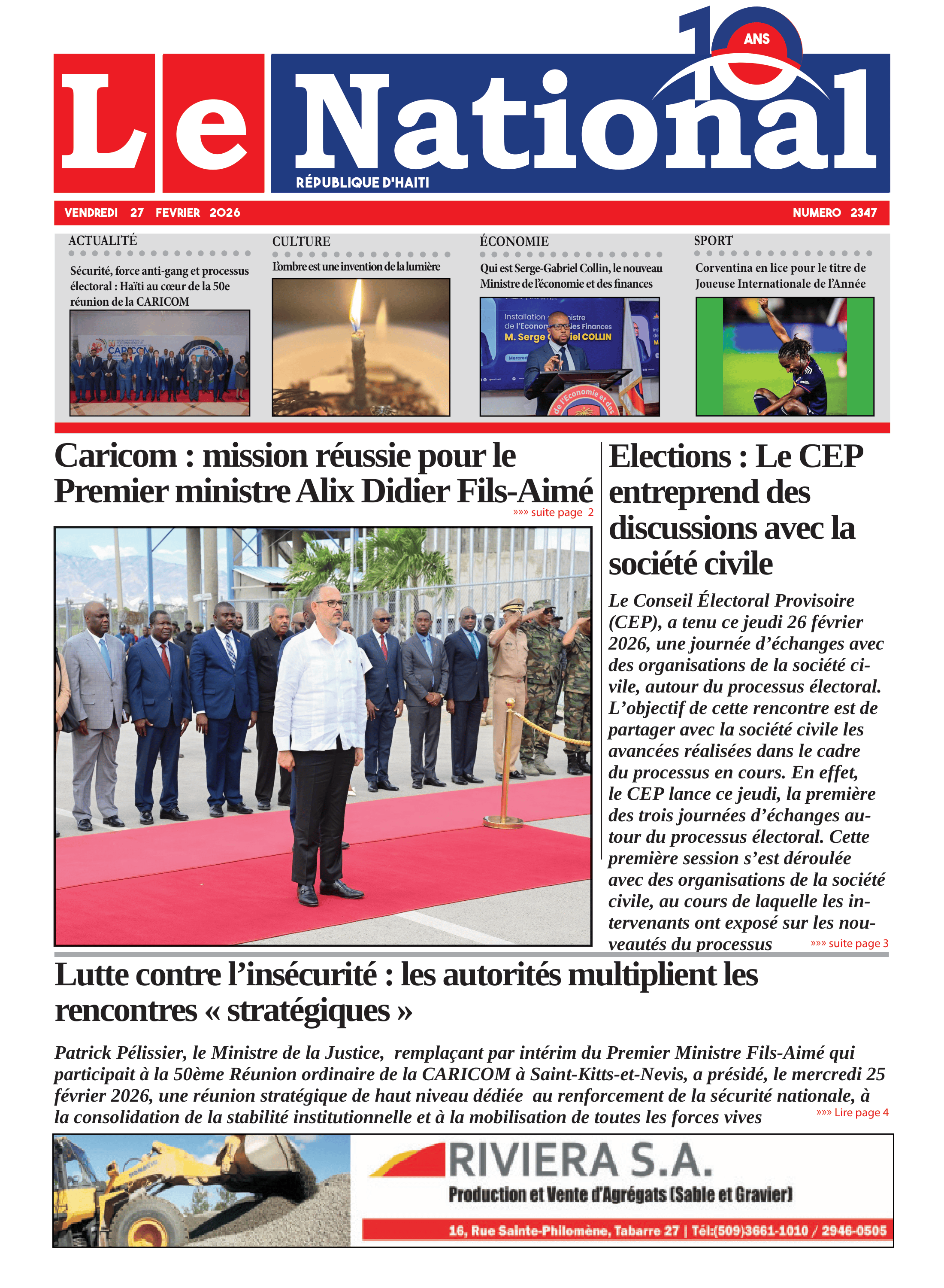 Page 1 de l'édition 2347