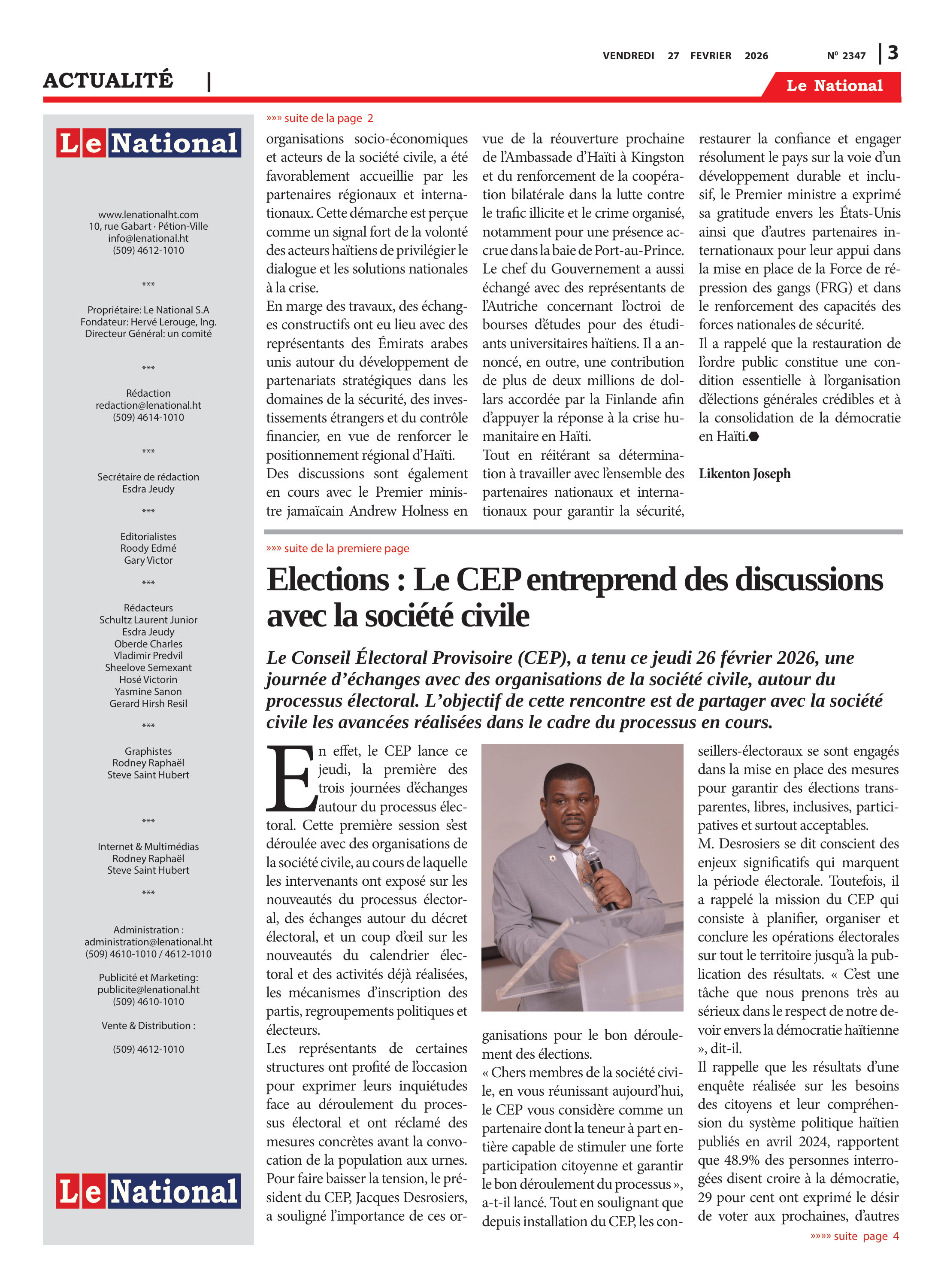 Page 3 de l'édition 2347