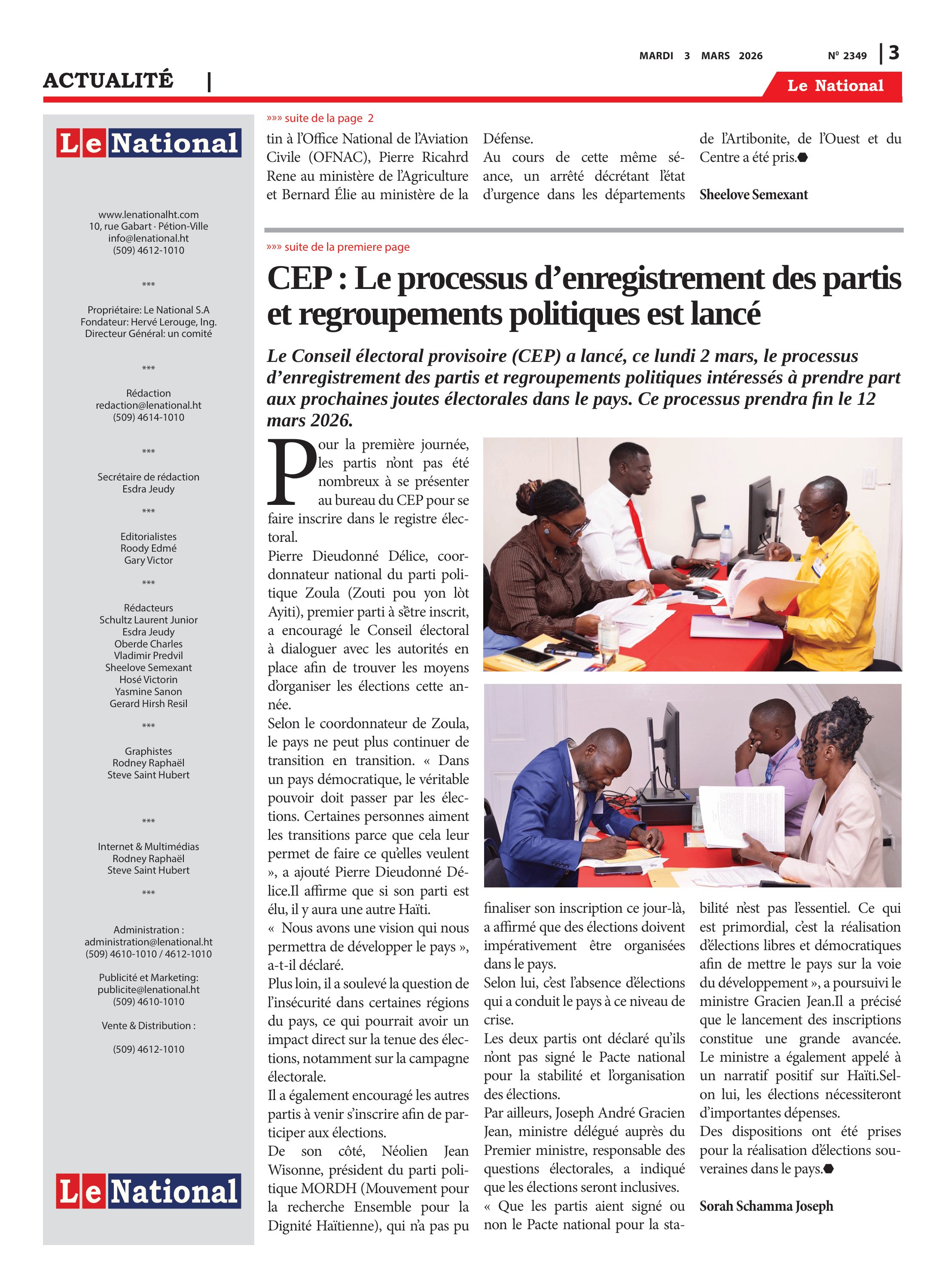 Page 3 de l'édition 2349