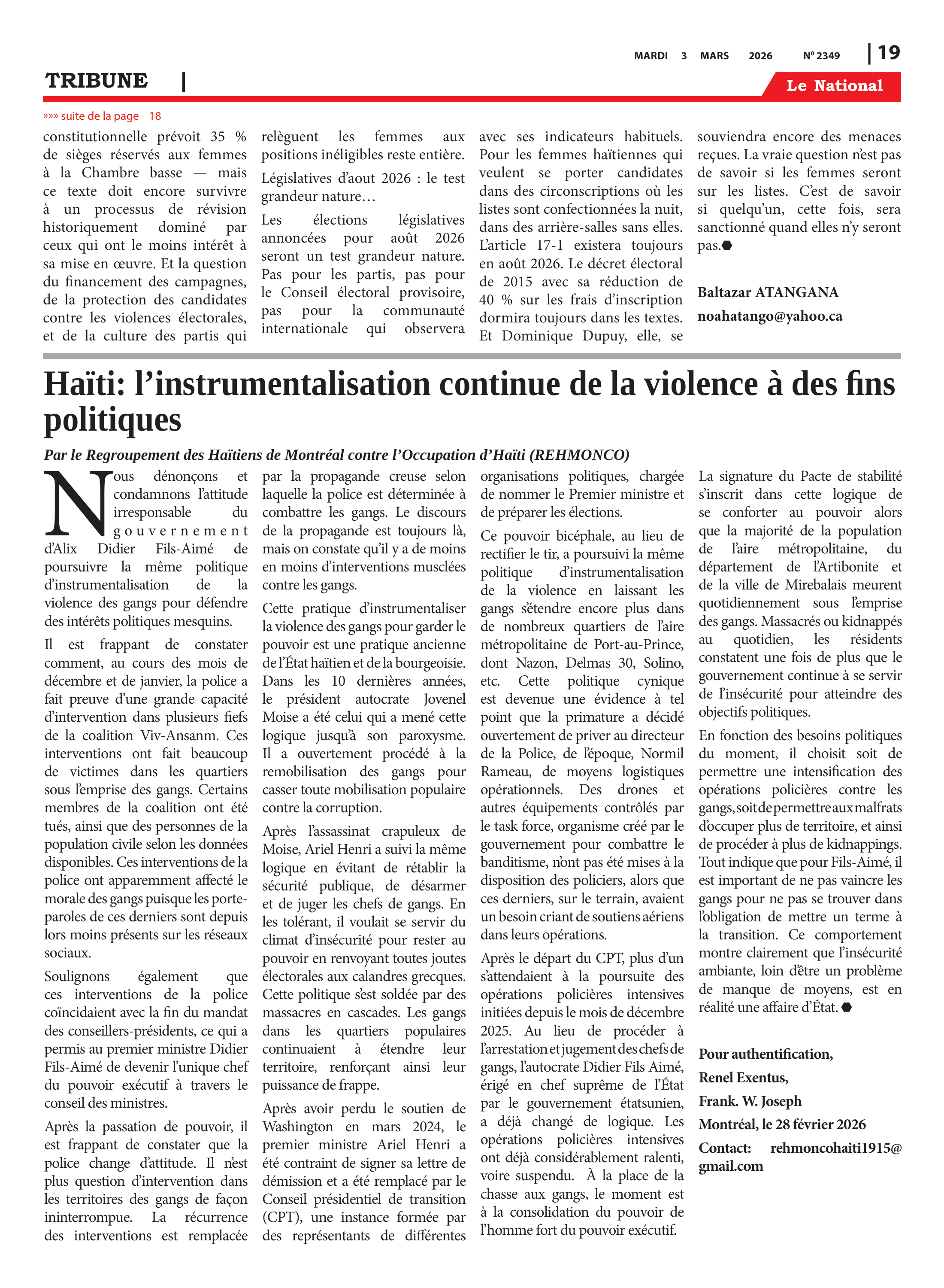 Page 19 de l'édition 2349
