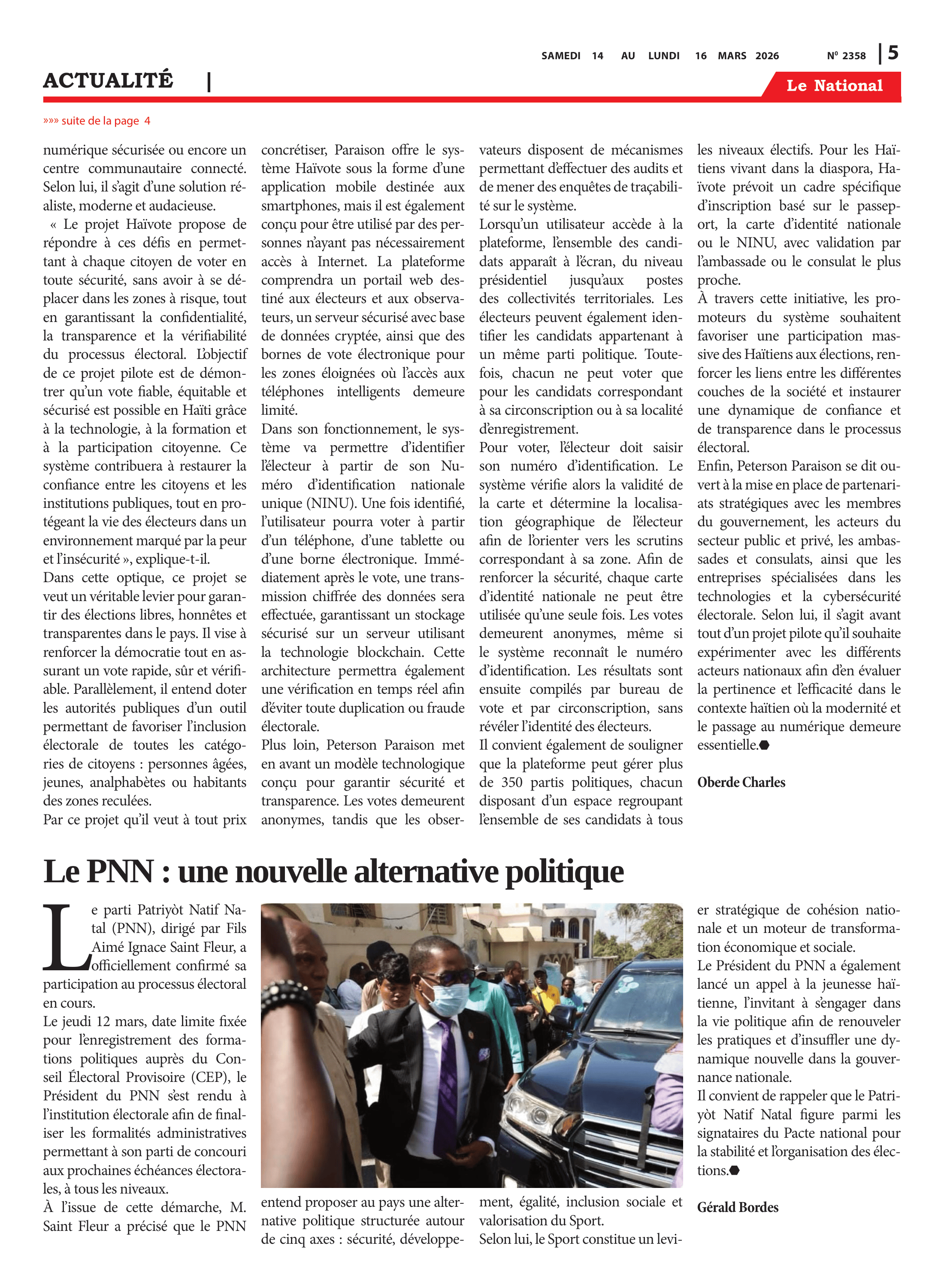 Page 5 de l'édition 2358