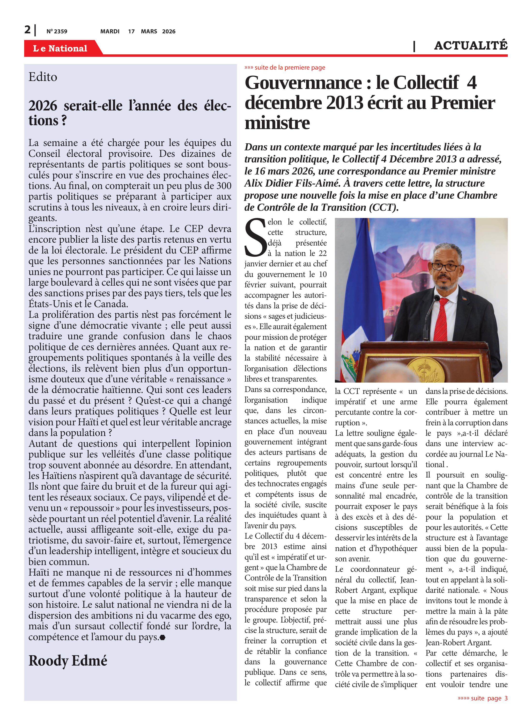 Page 2 de l'édition 2359