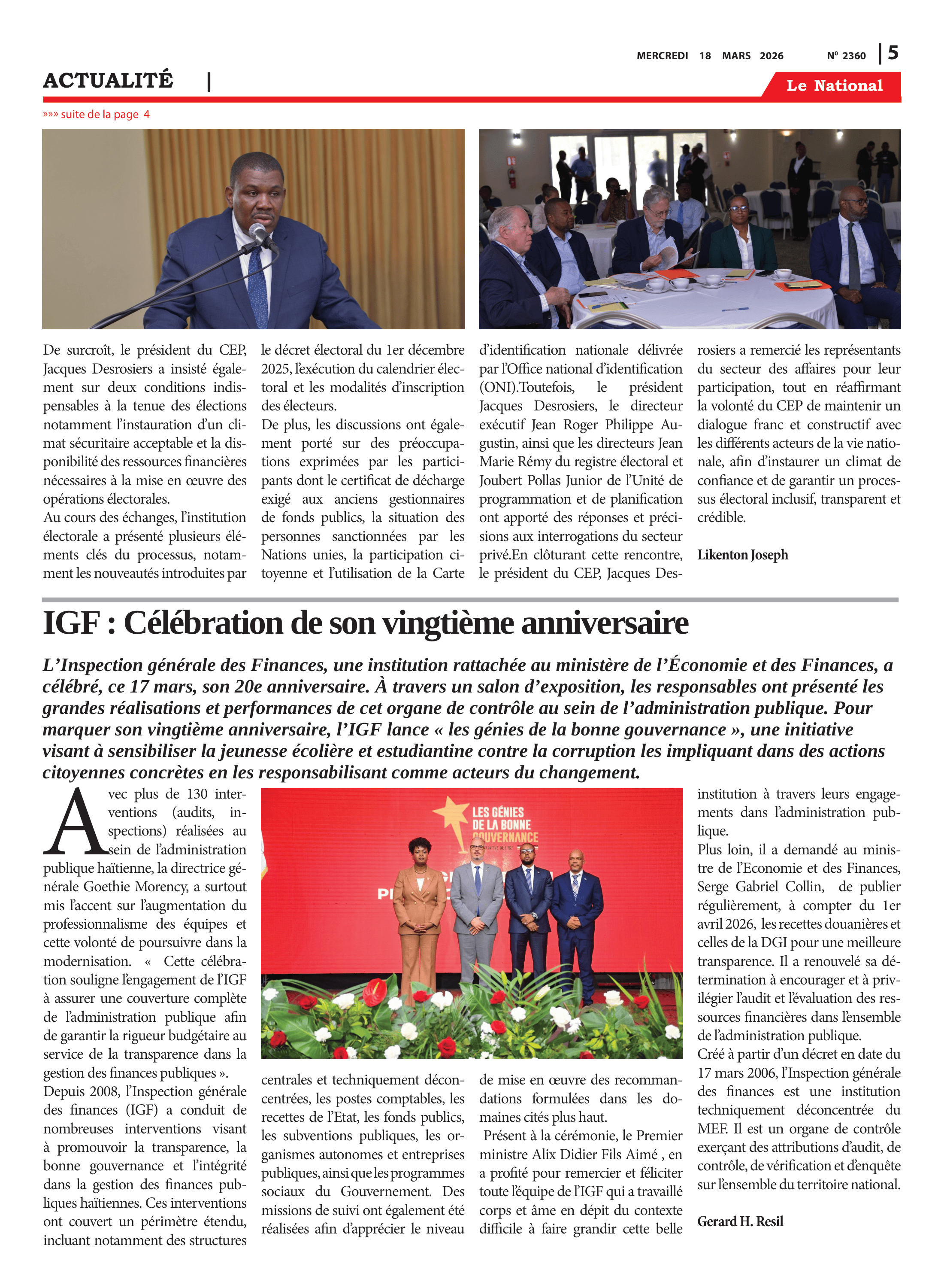 Page 5 de l'édition 2360