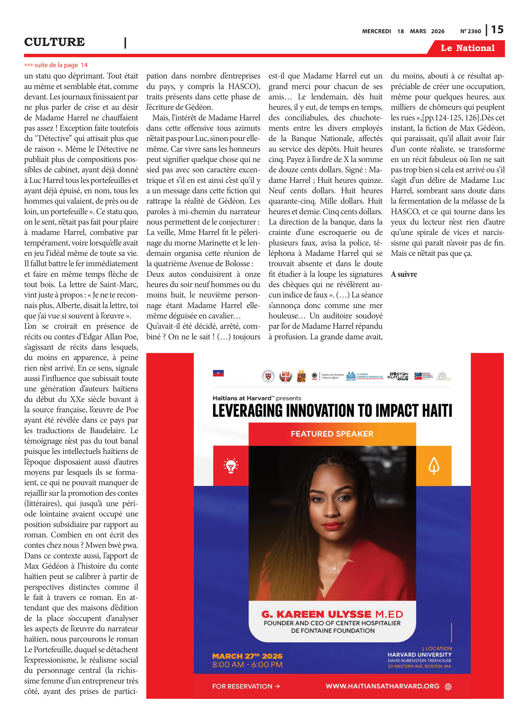 Page 15 de l'édition 2360