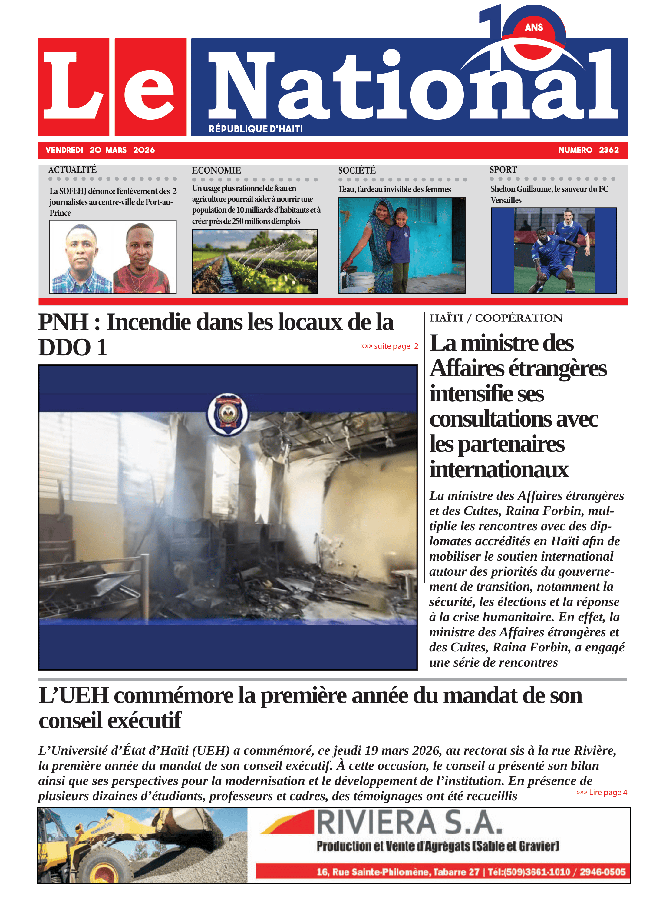 Page 1 de l'édition 2362