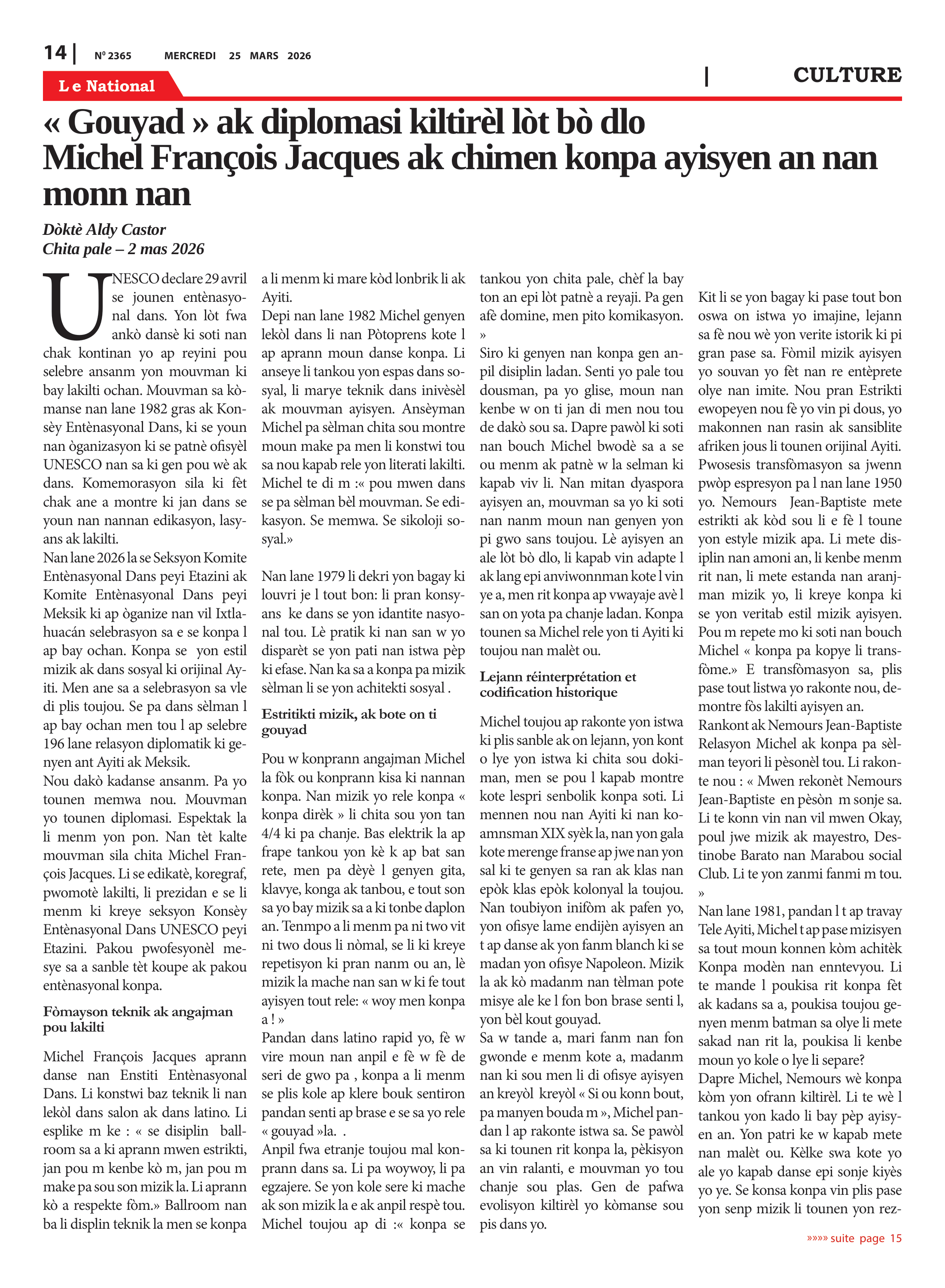 Page 15 de l'édition 2365