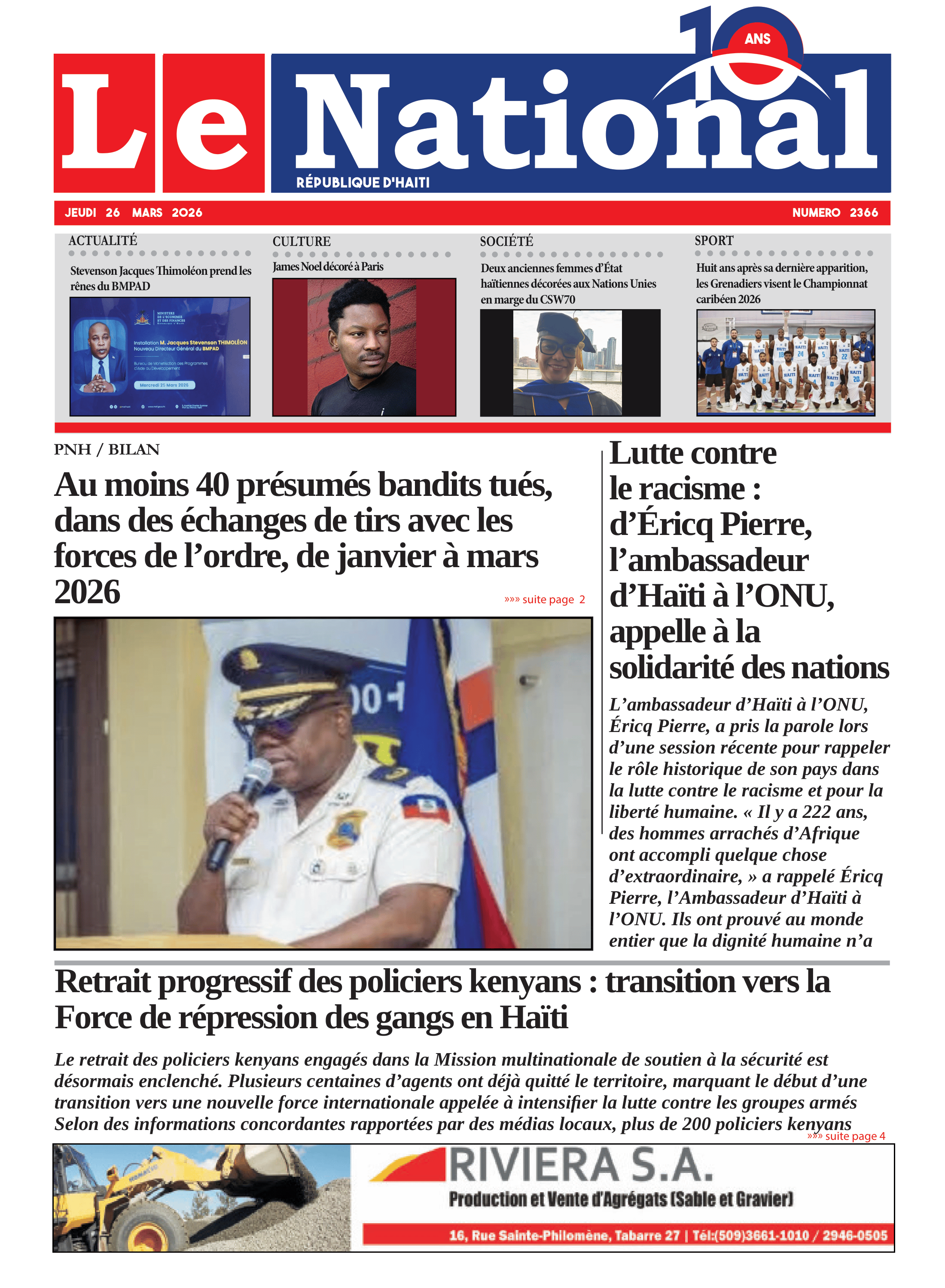 Page 1 de l'édition 2366