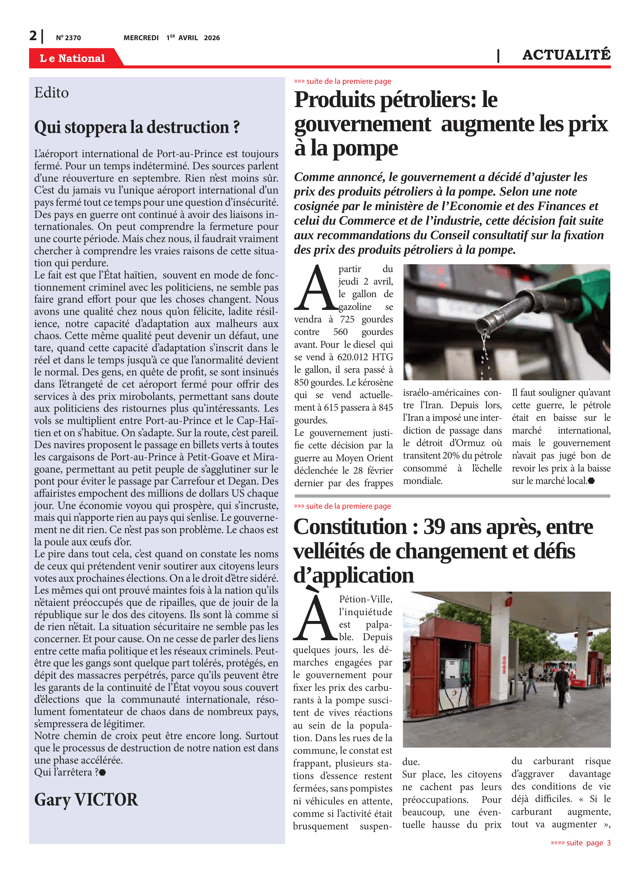 Page 2 de l'édition 2370