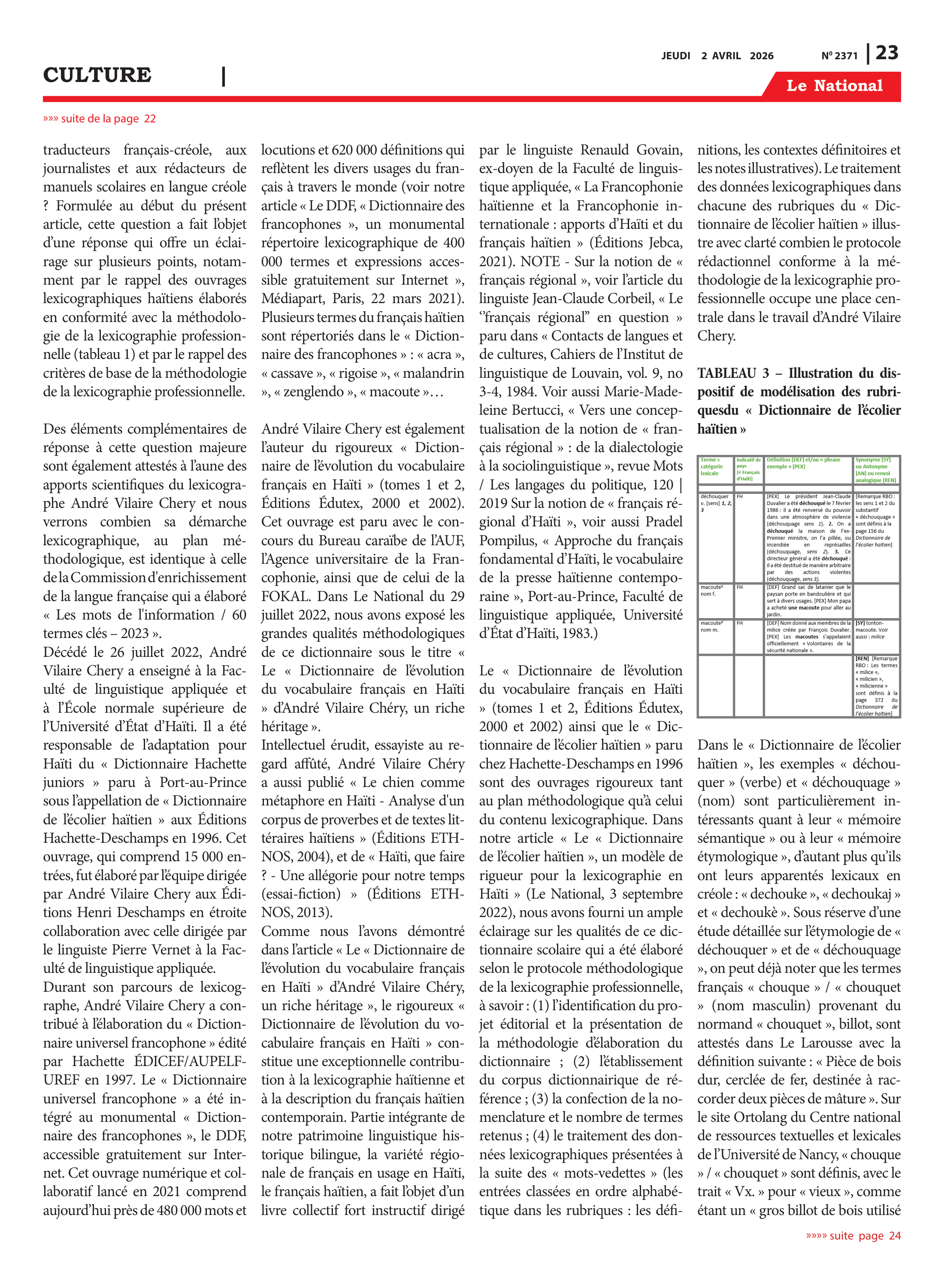 Page 23 de l'édition 2371