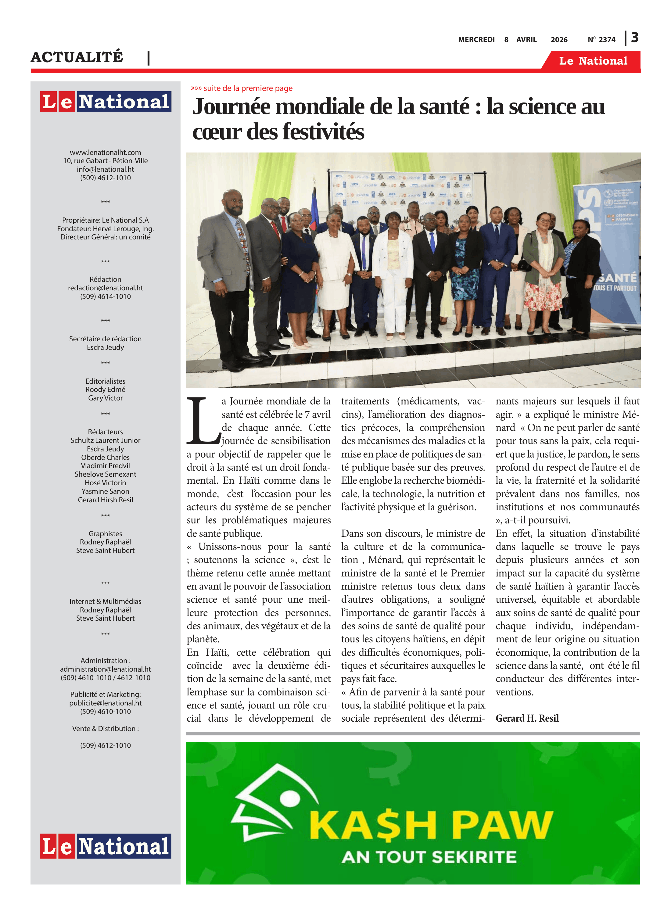 Page 3 de l'édition 2374