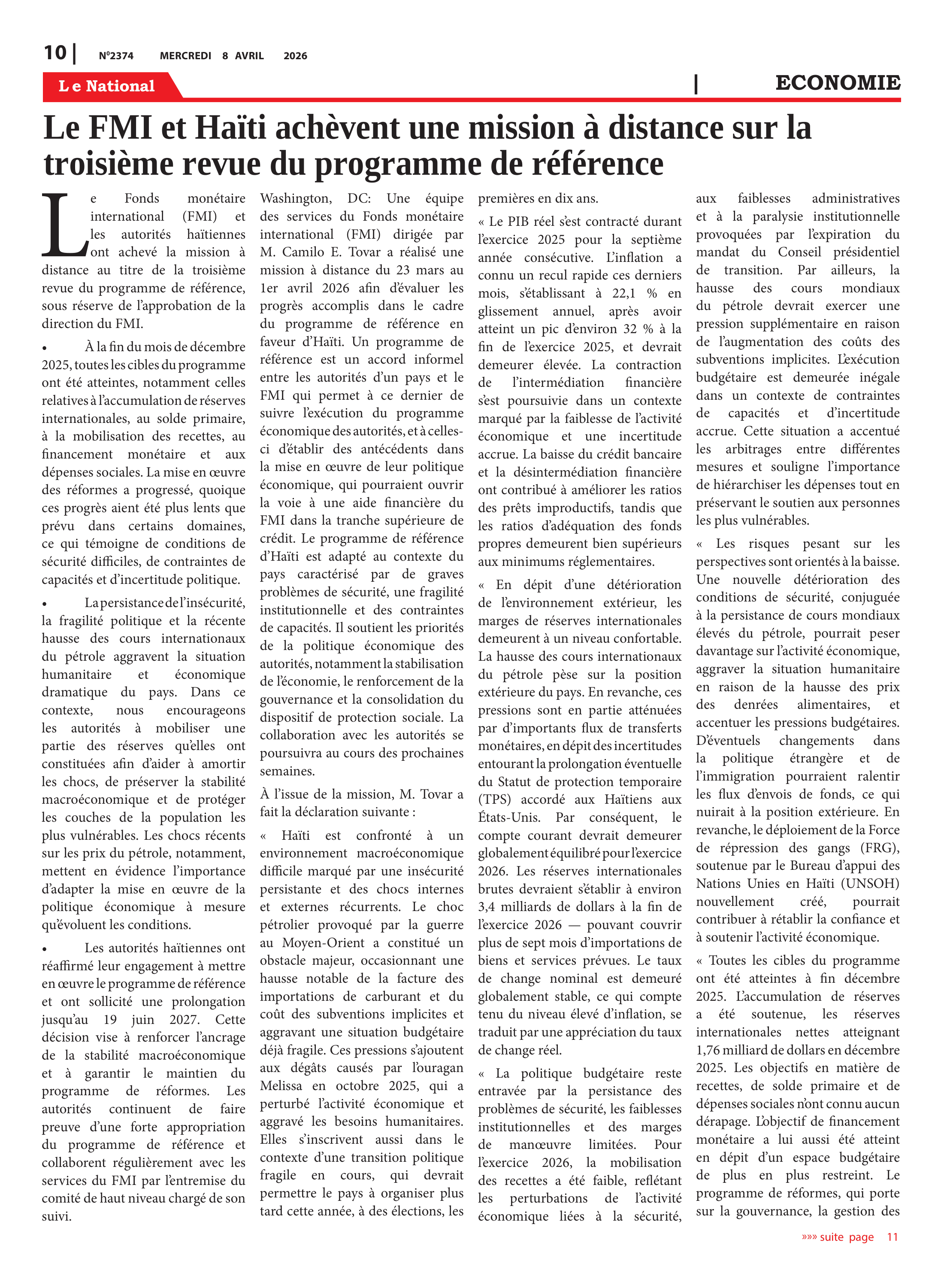 Page 10 de l'édition 2374