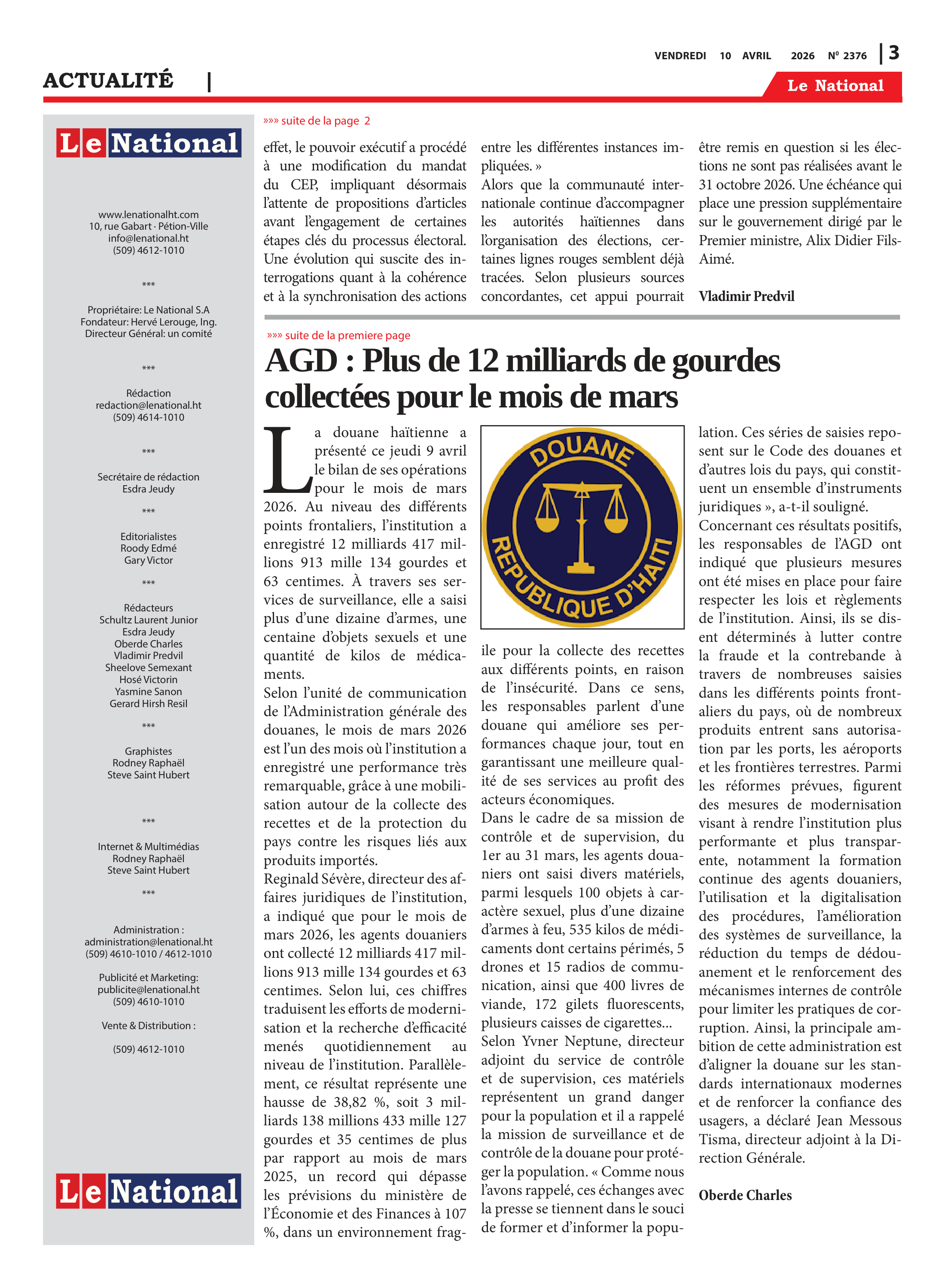Page 3 de l'édition 2376