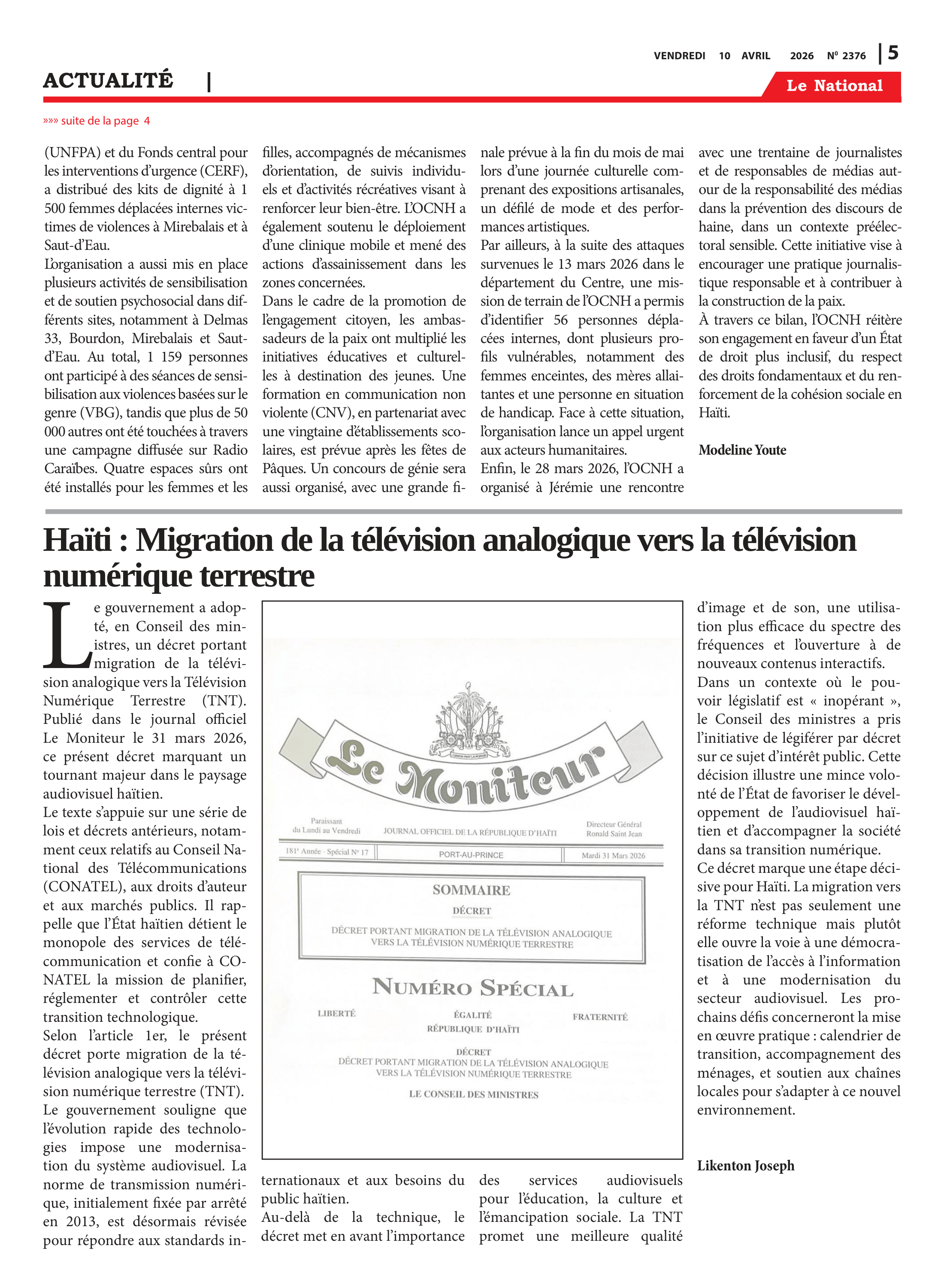 Page 5 de l'édition 2376