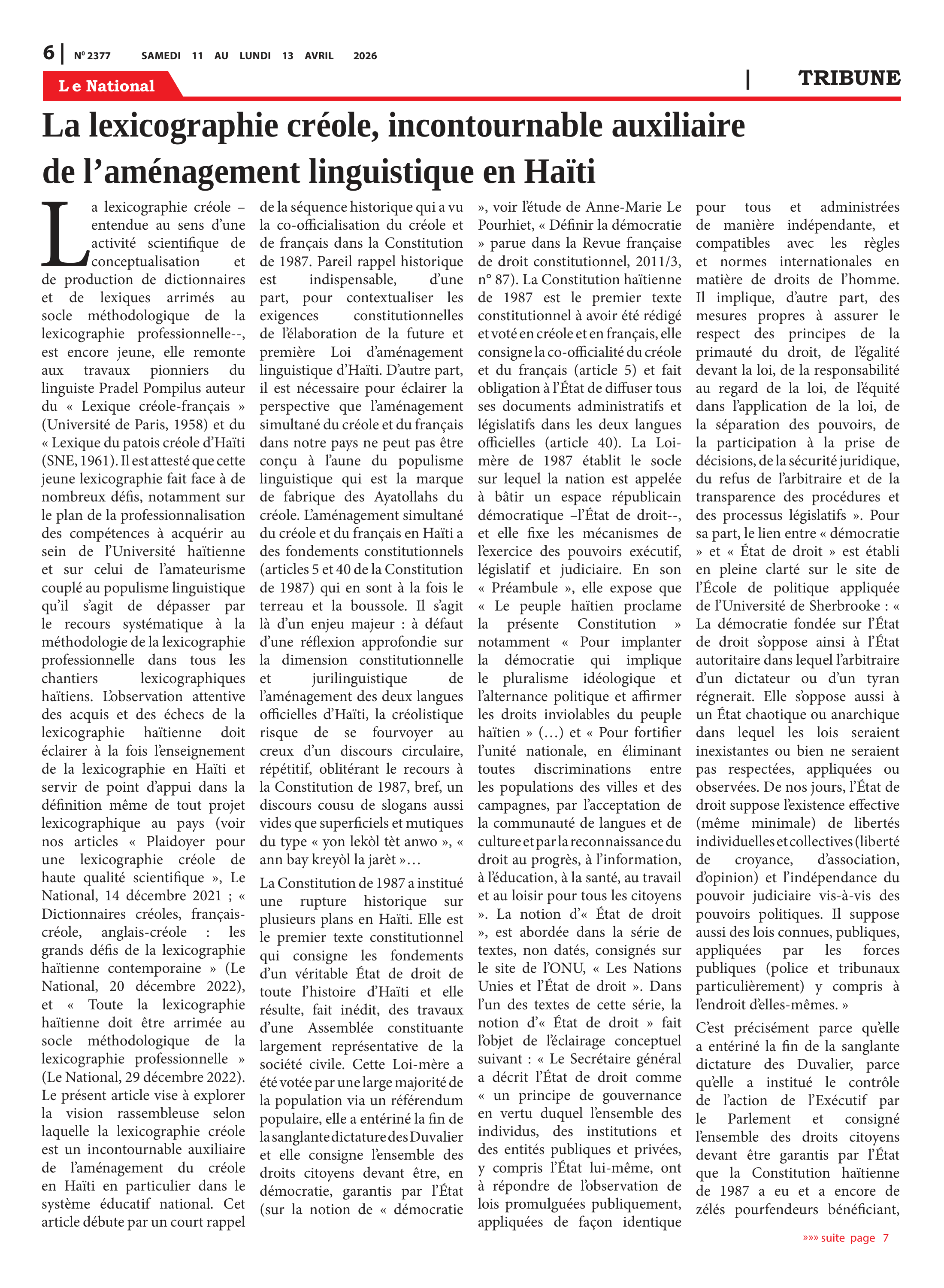 Page 6 de l'édition 2377