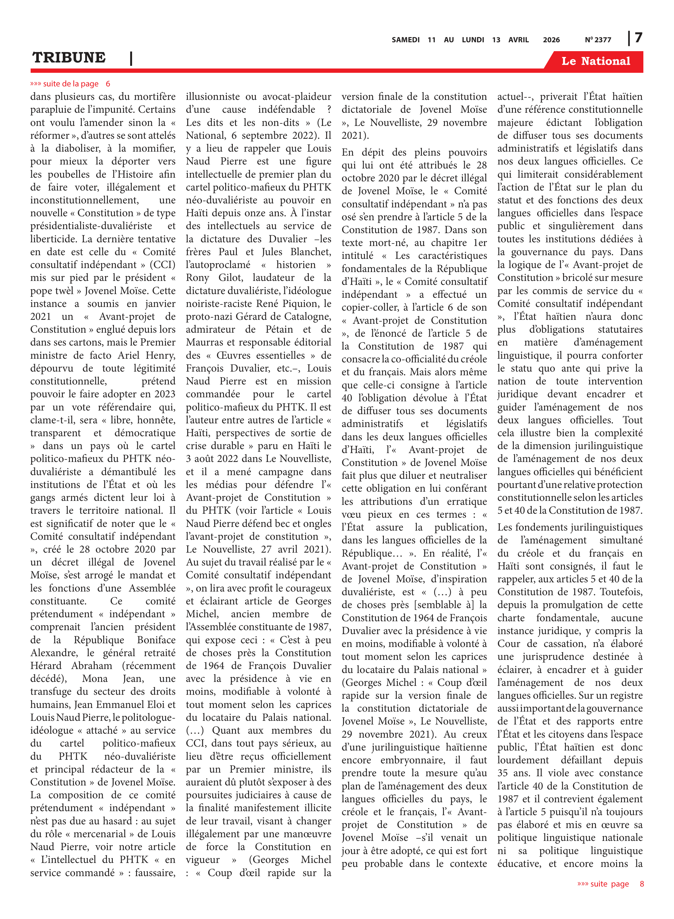 Page 7 de l'édition 2377