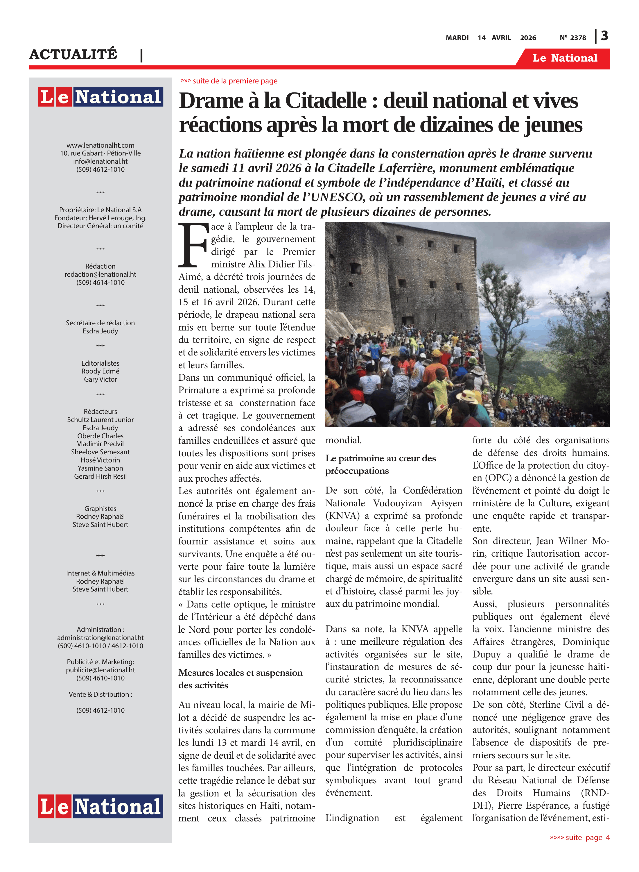 Page 3 de l'édition 2378