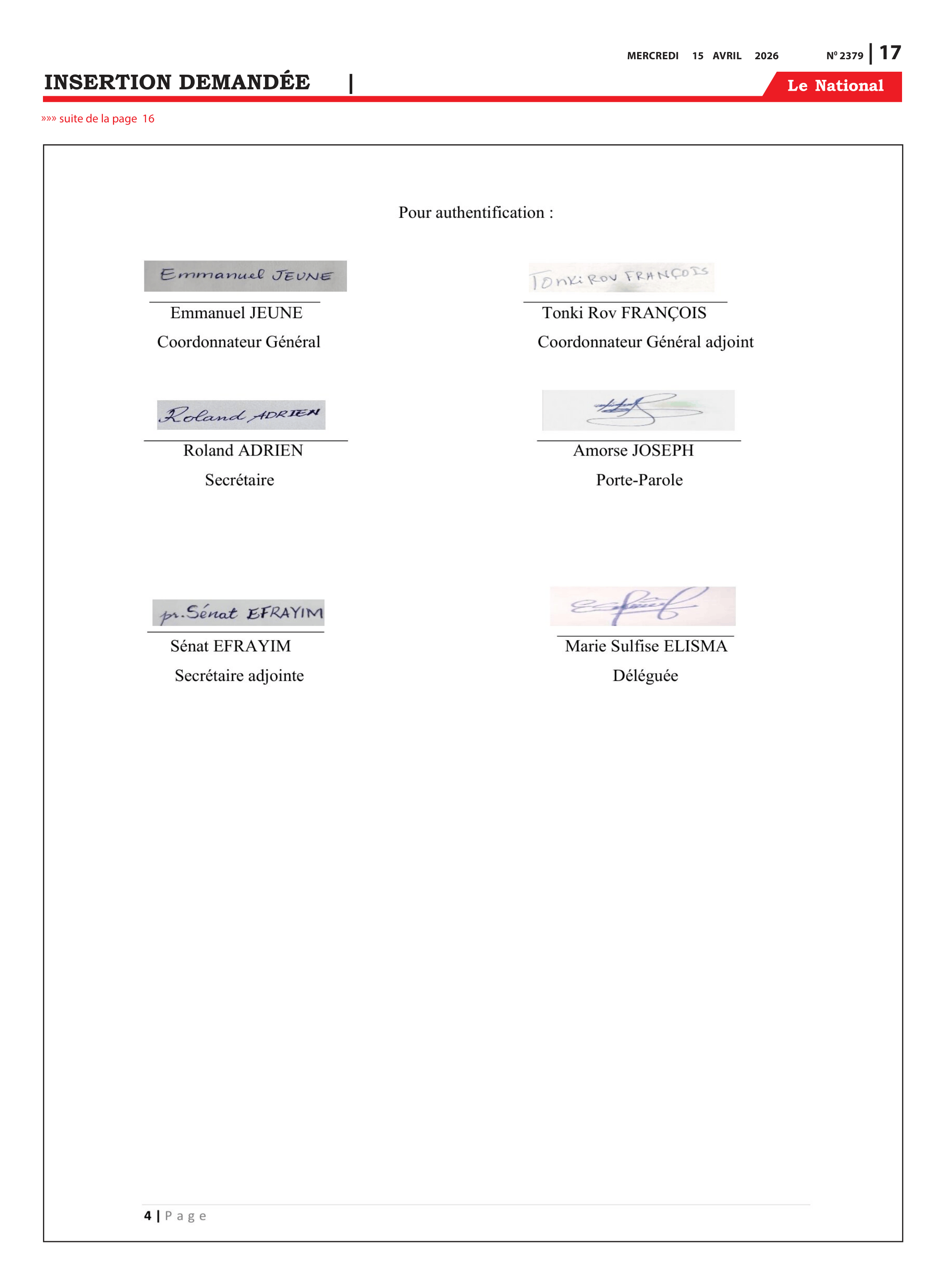Page 17 de l'édition 2379