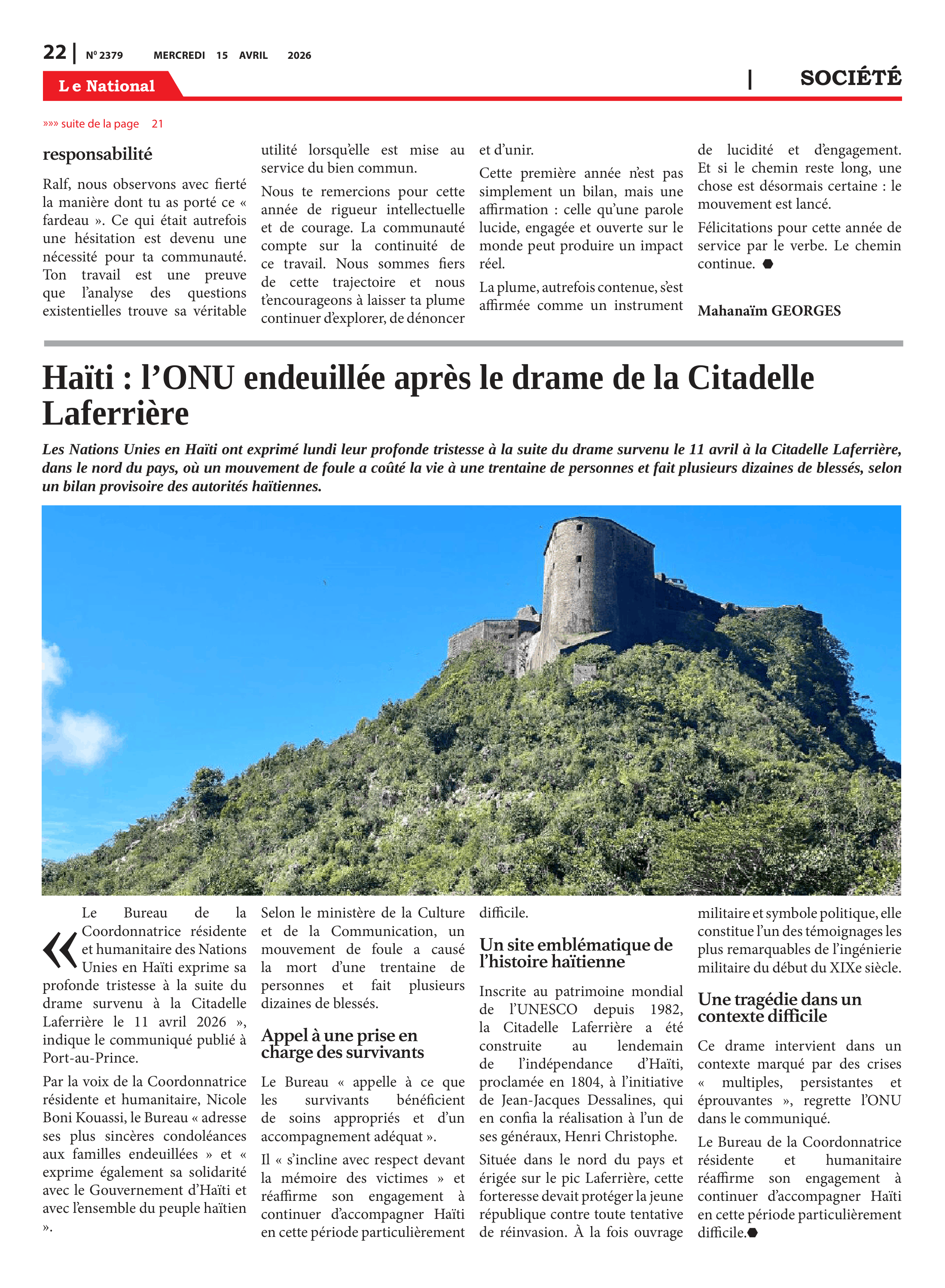Page 22 de l'édition 2379