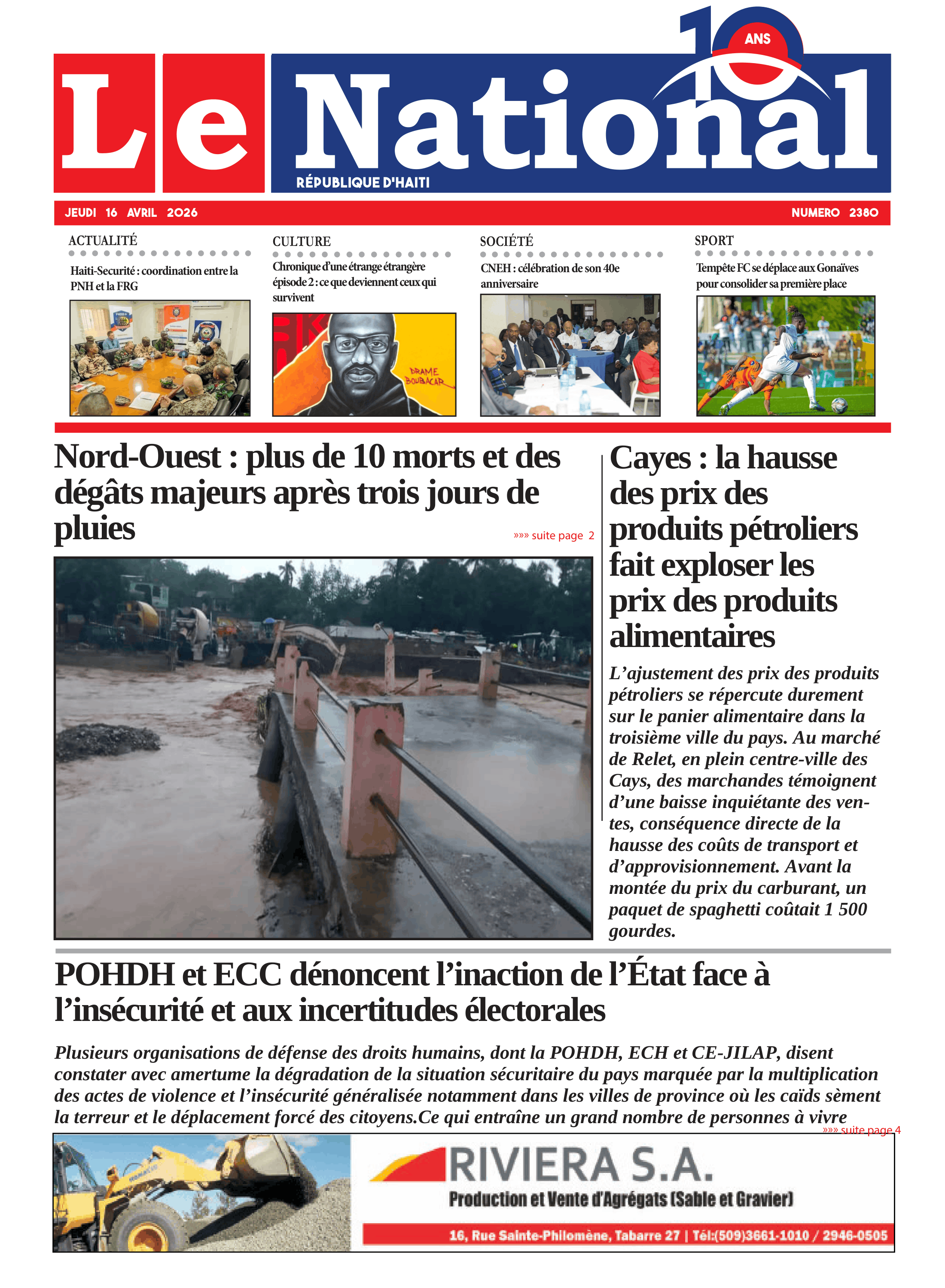 Page 1 de l'édition 2380