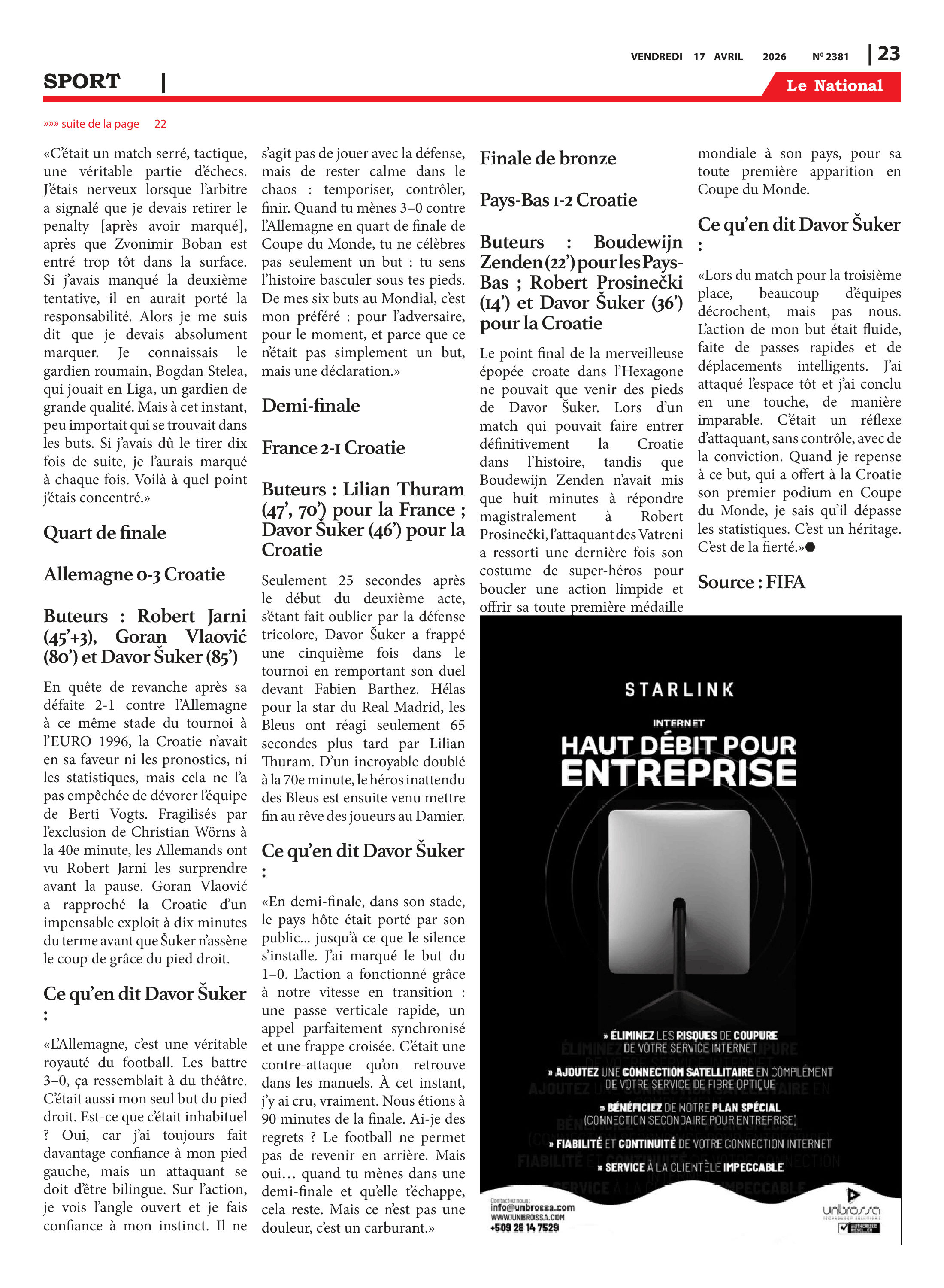Page 23 de l'édition 2381