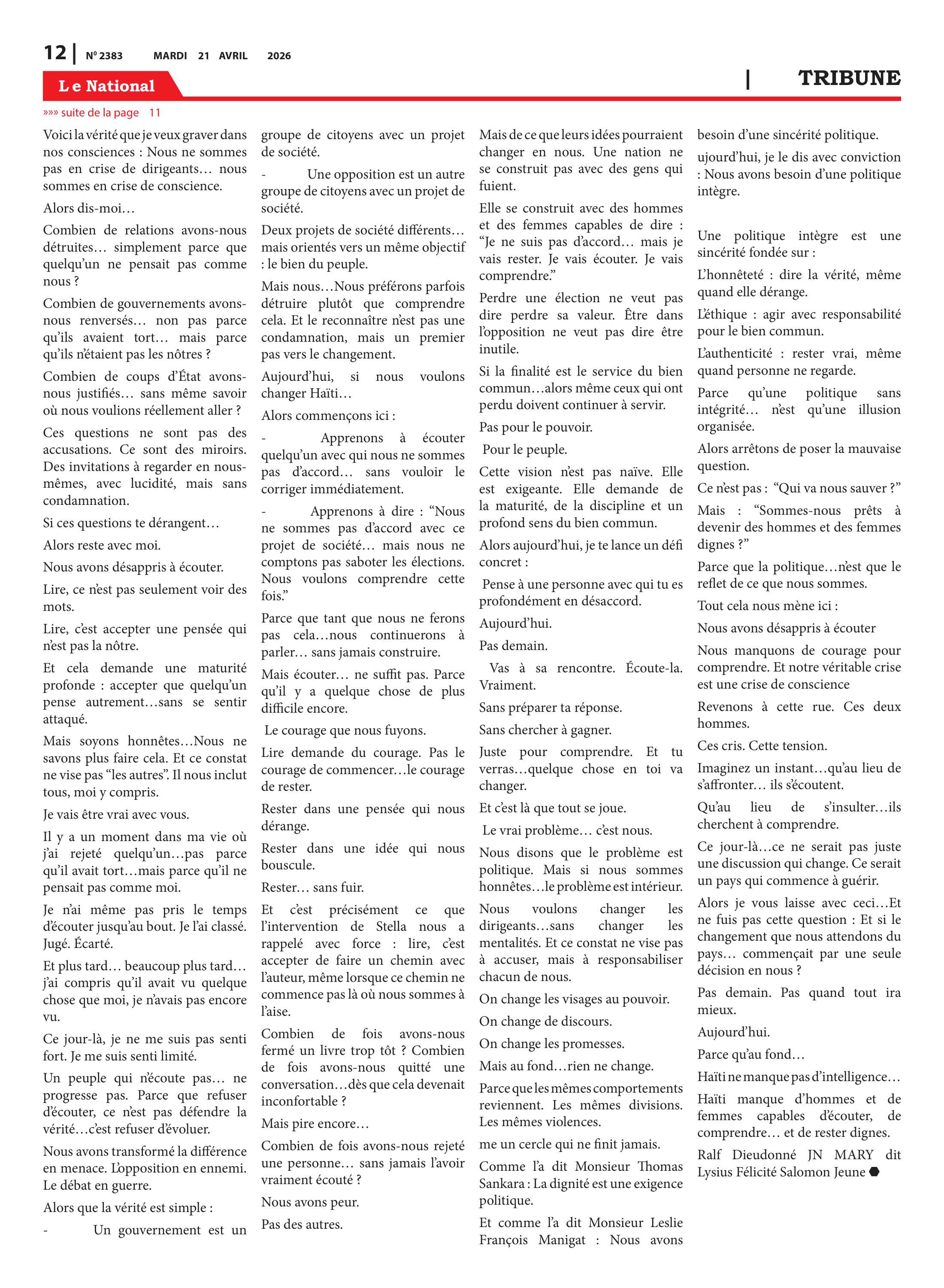 Page 12 de l'édition 2383