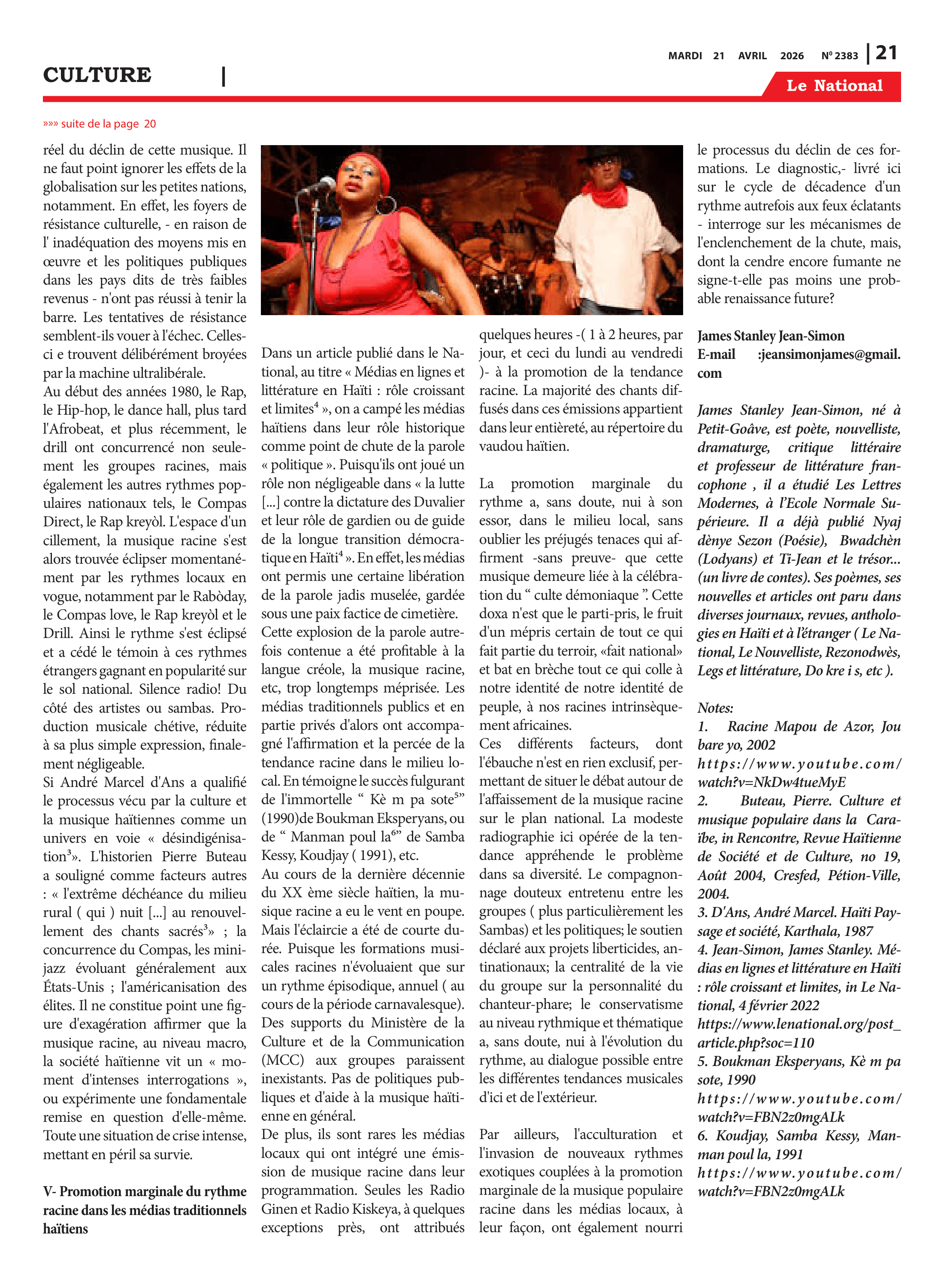 Page 21 de l'édition 2383