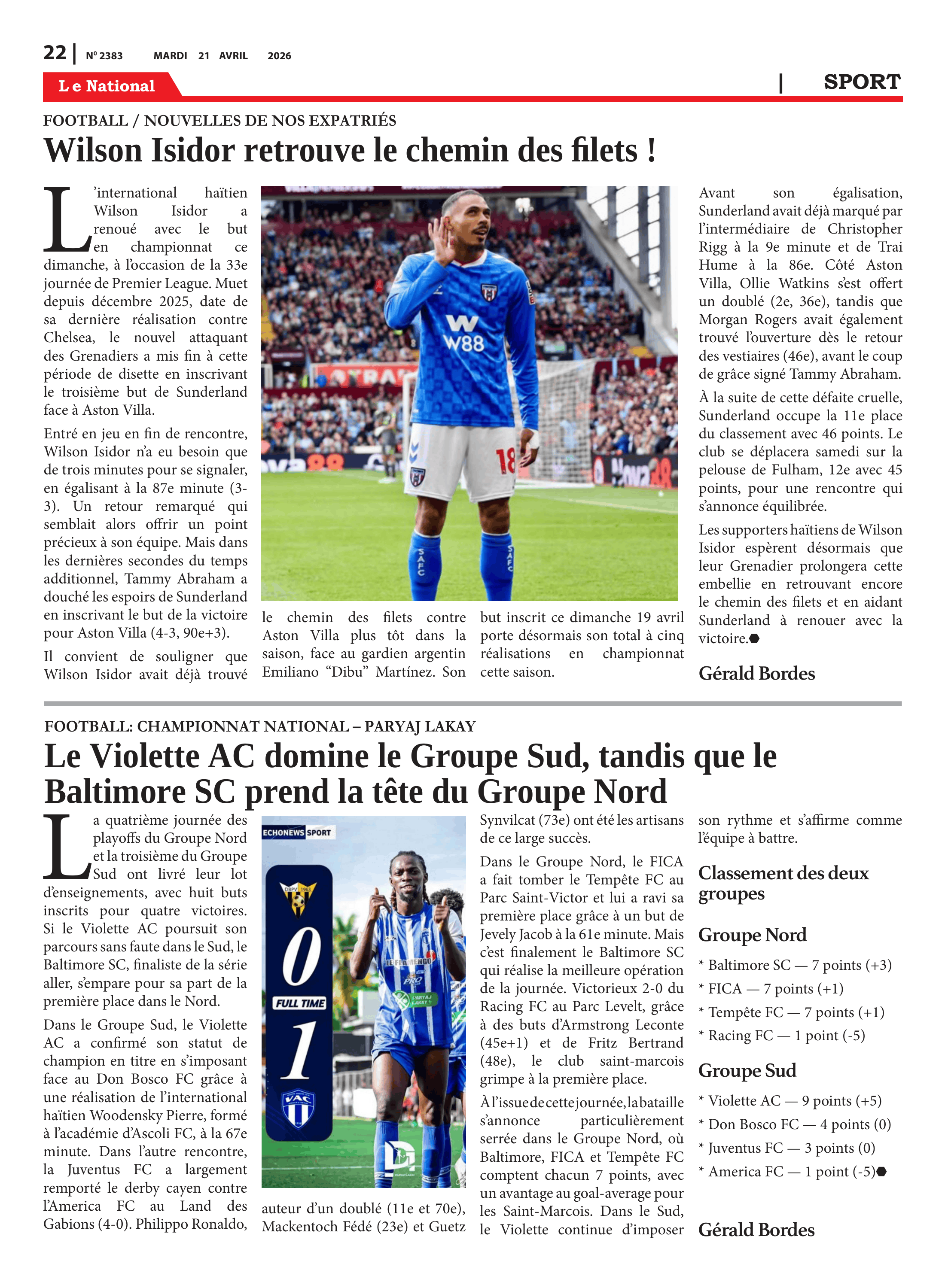 Page 22 de l'édition 2383