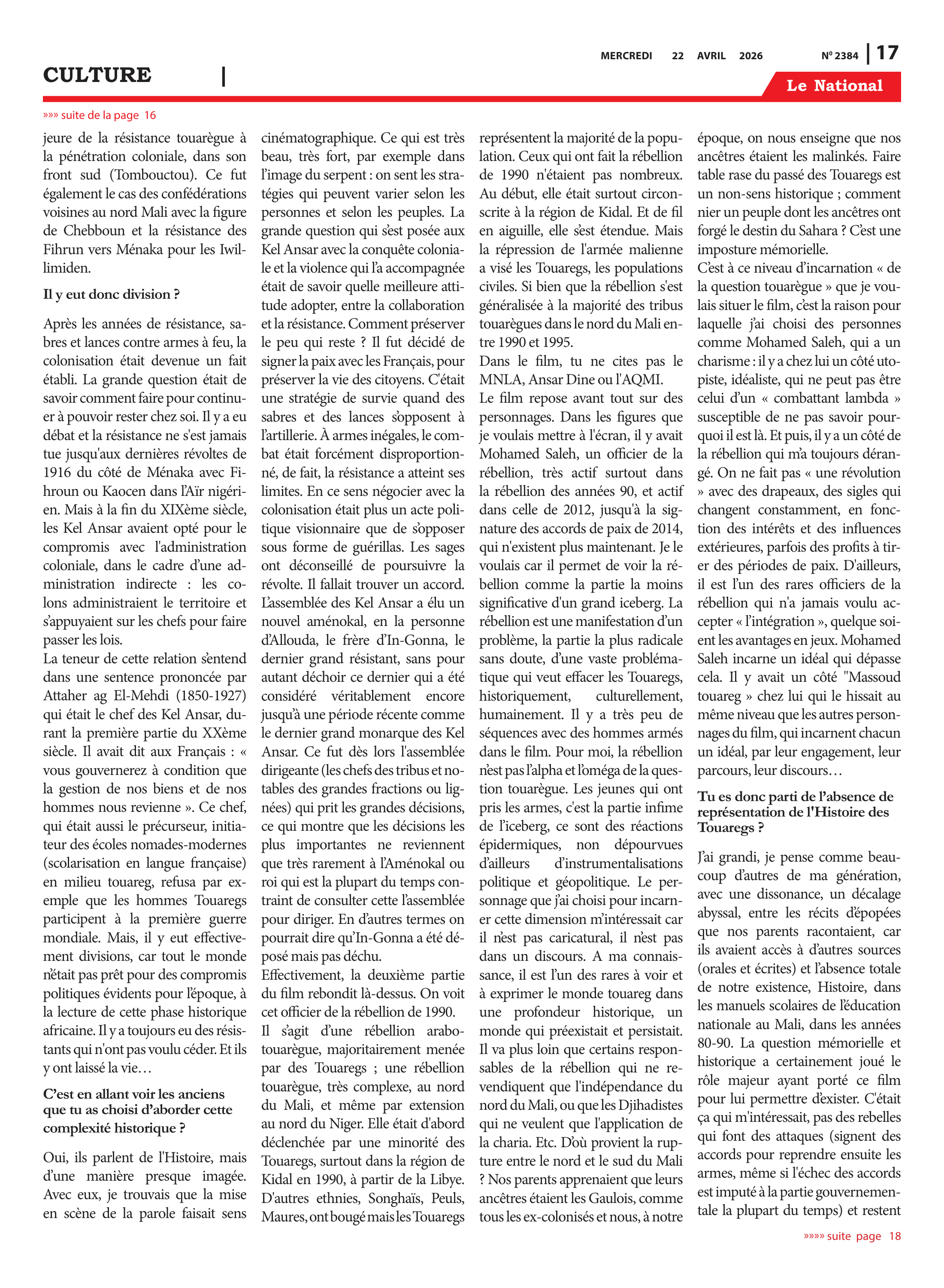 Page 17 de l'édition 2384