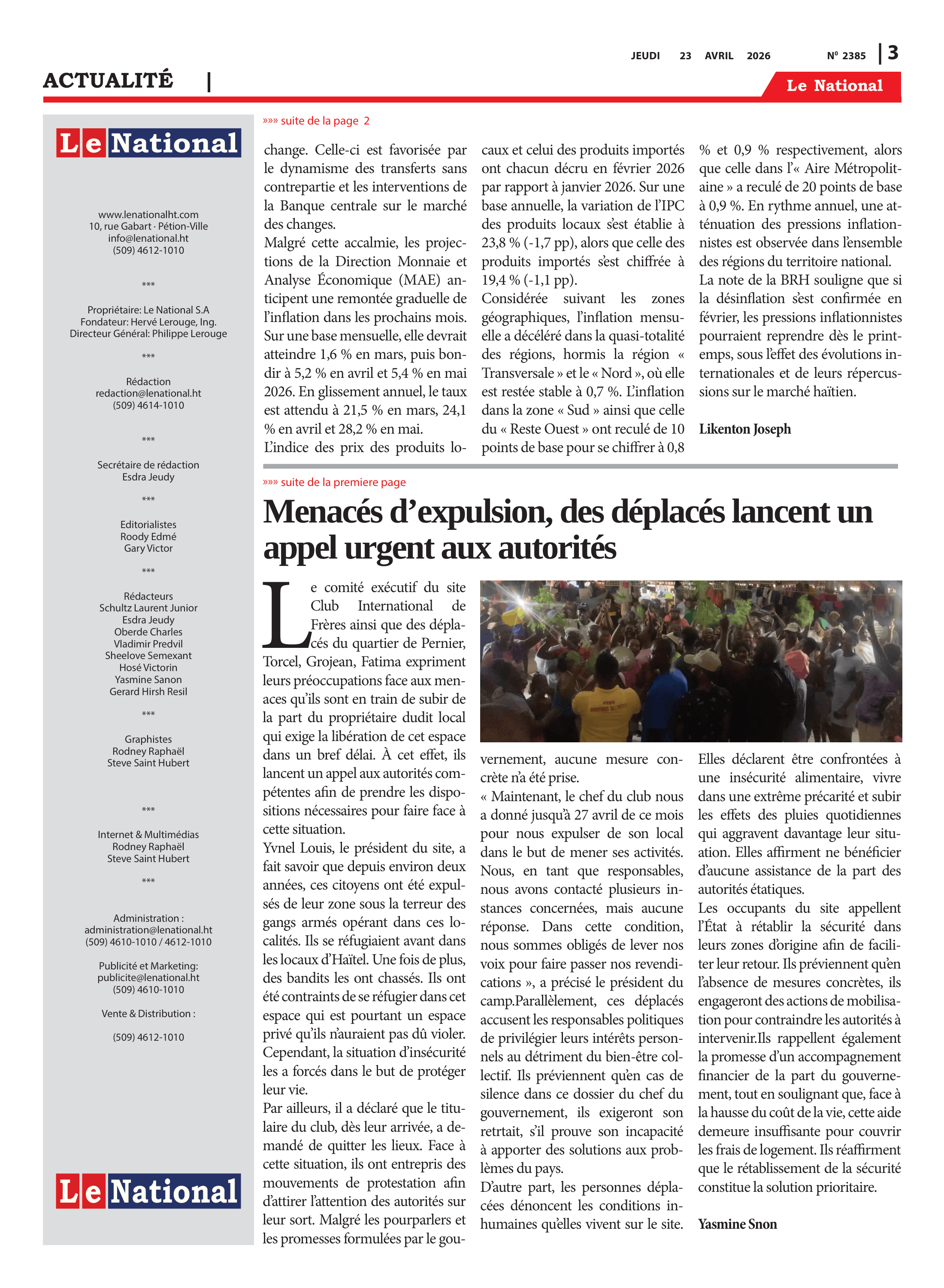 Page 3 de l'édition 2385
